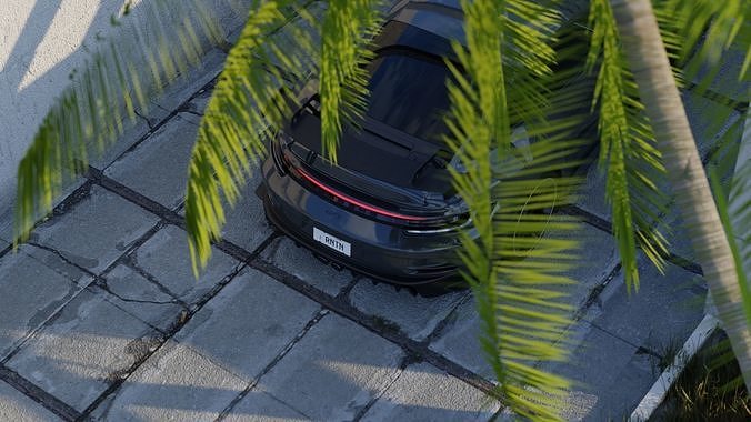 Automotive Render Scene 3D Blender File Textured  3D model 4