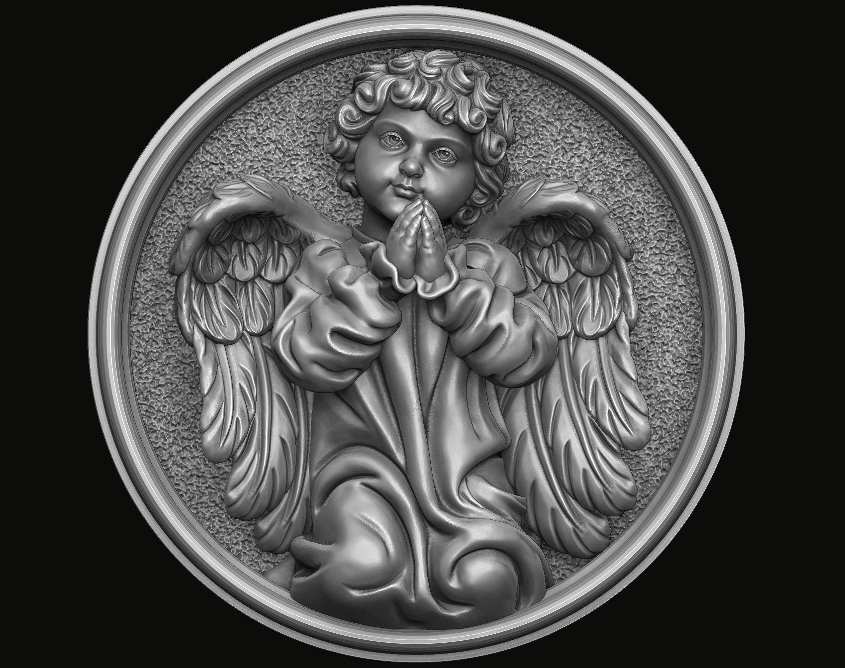 Angel Pendant 3D print model_12