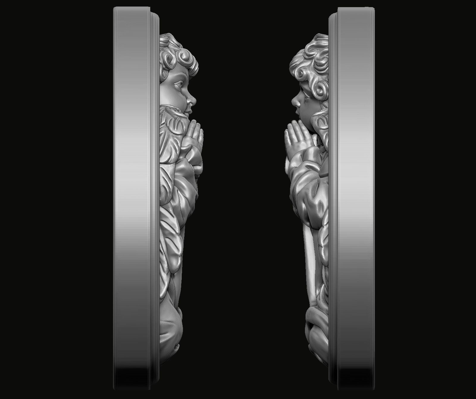 Angel Pendant 3D print model_9