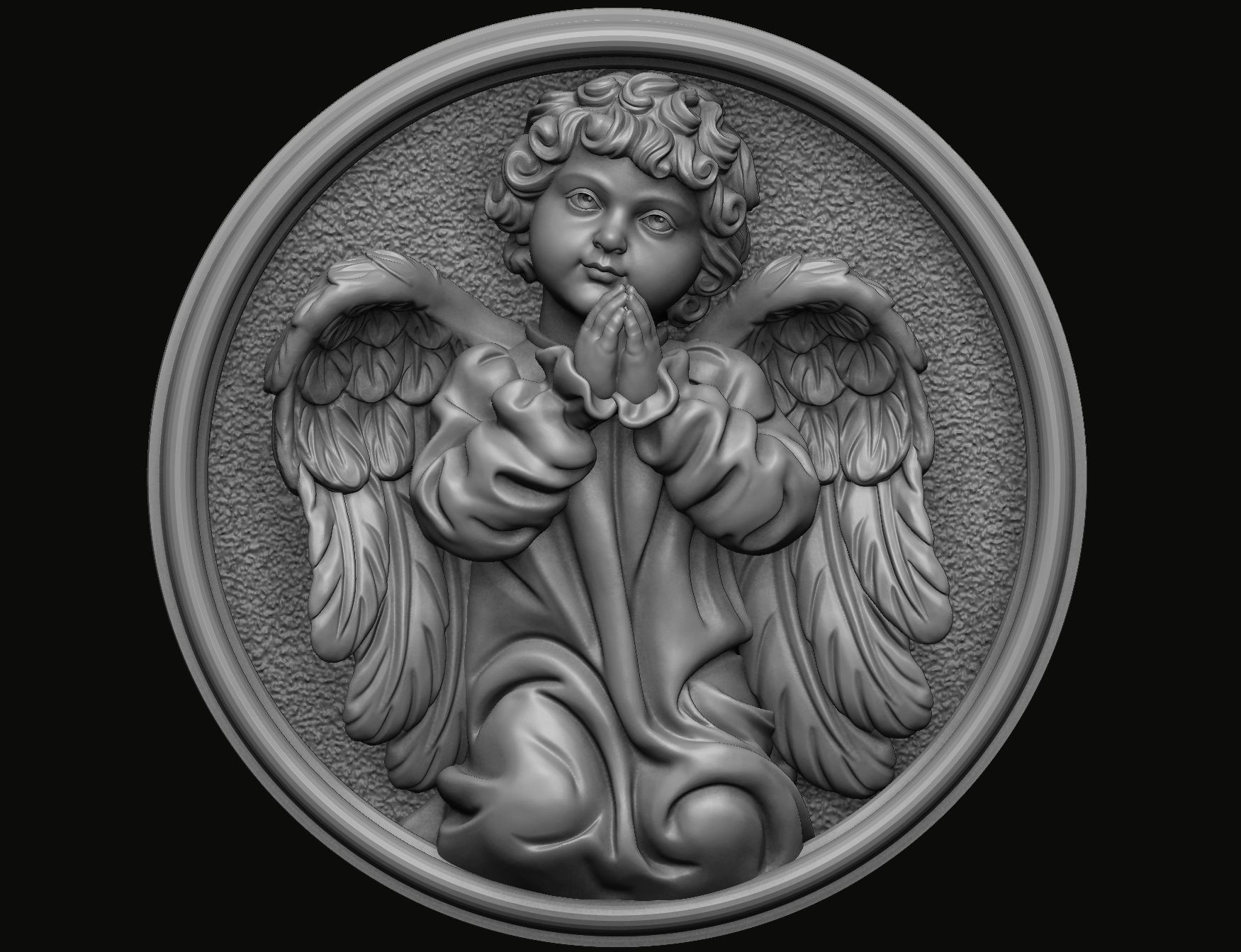 Angel Pendant 3D print model_6