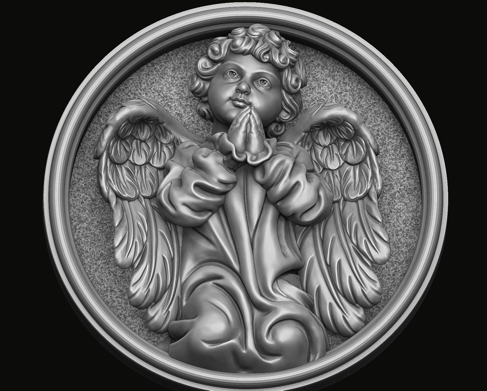 Angel Pendant 3D print model_4