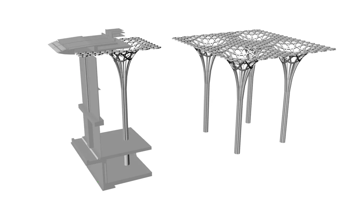 Shigeru Ban Curved Wooden Structure Free 3D print model
