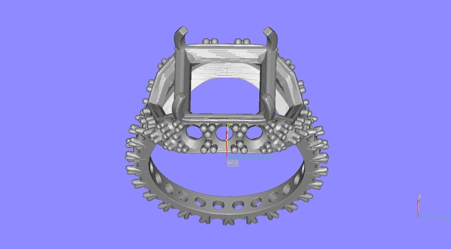 Antique Emerald Colored Stone Cocktail Ring 3D print model_13