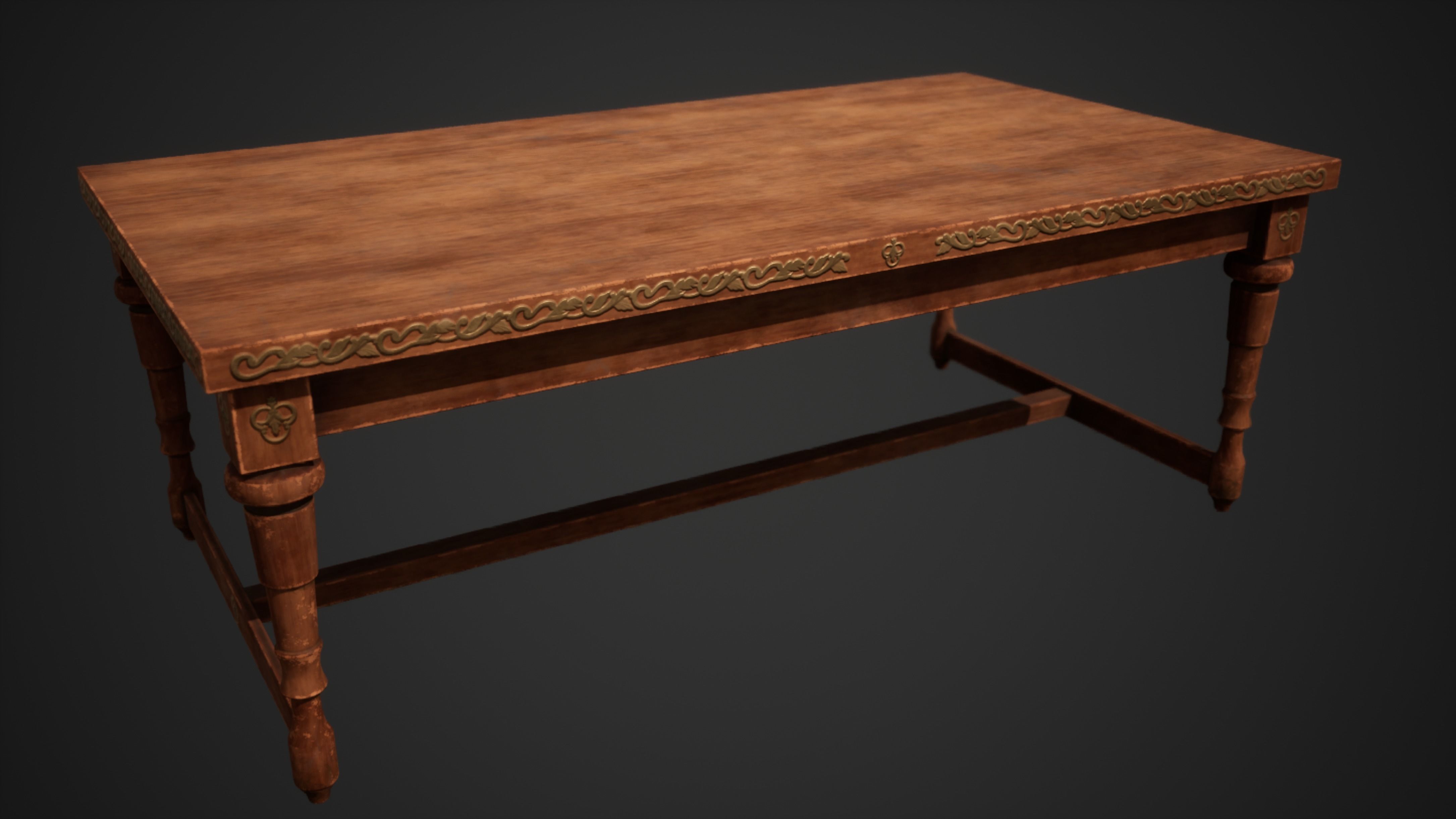 Stylized Table Low-poly 3D model_1