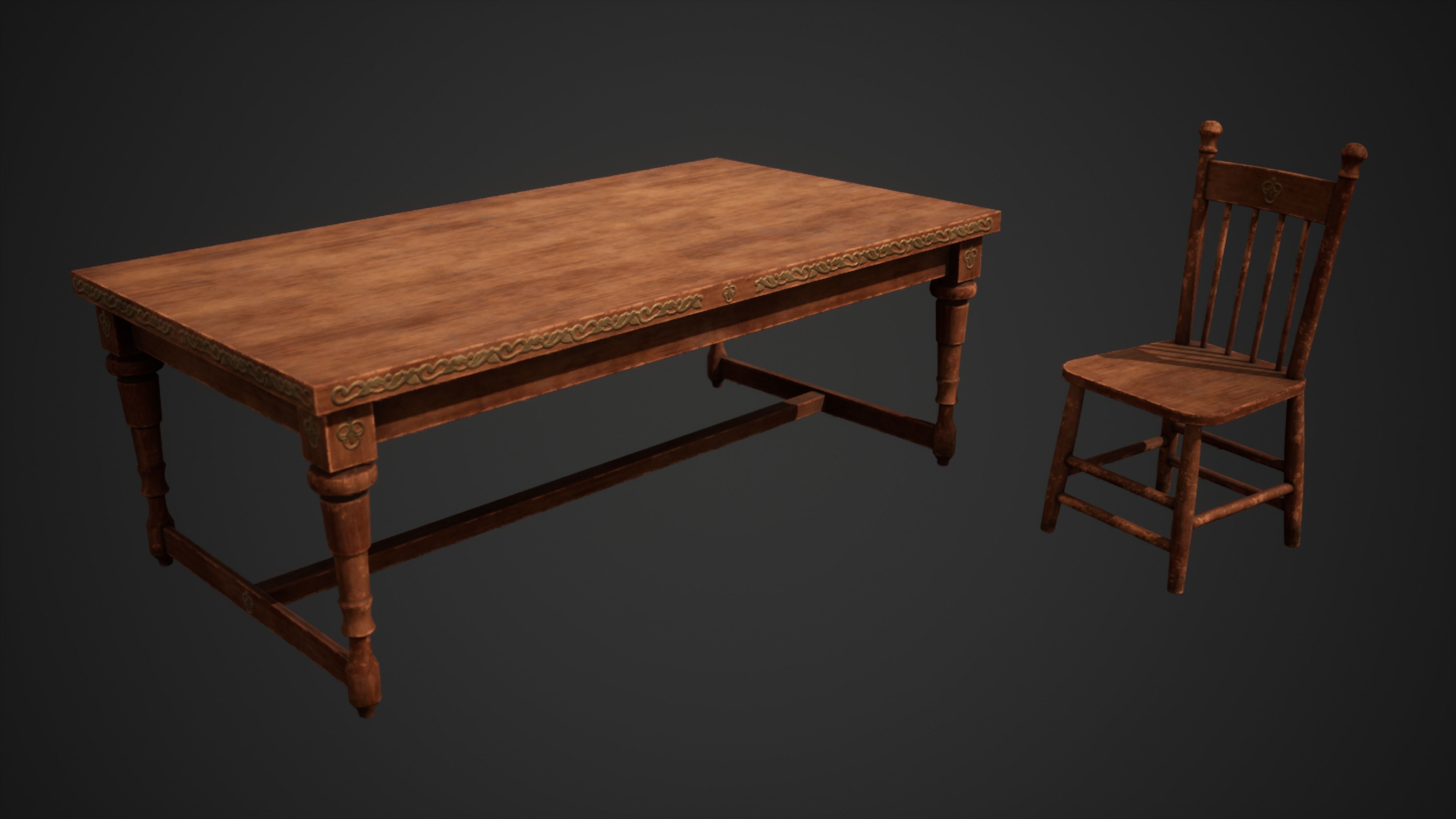 Stylized Table Low-poly 3D model_7