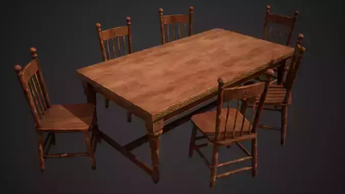 Stylized Table Low-poly 3D model Stylized Table Low-poly 3D model