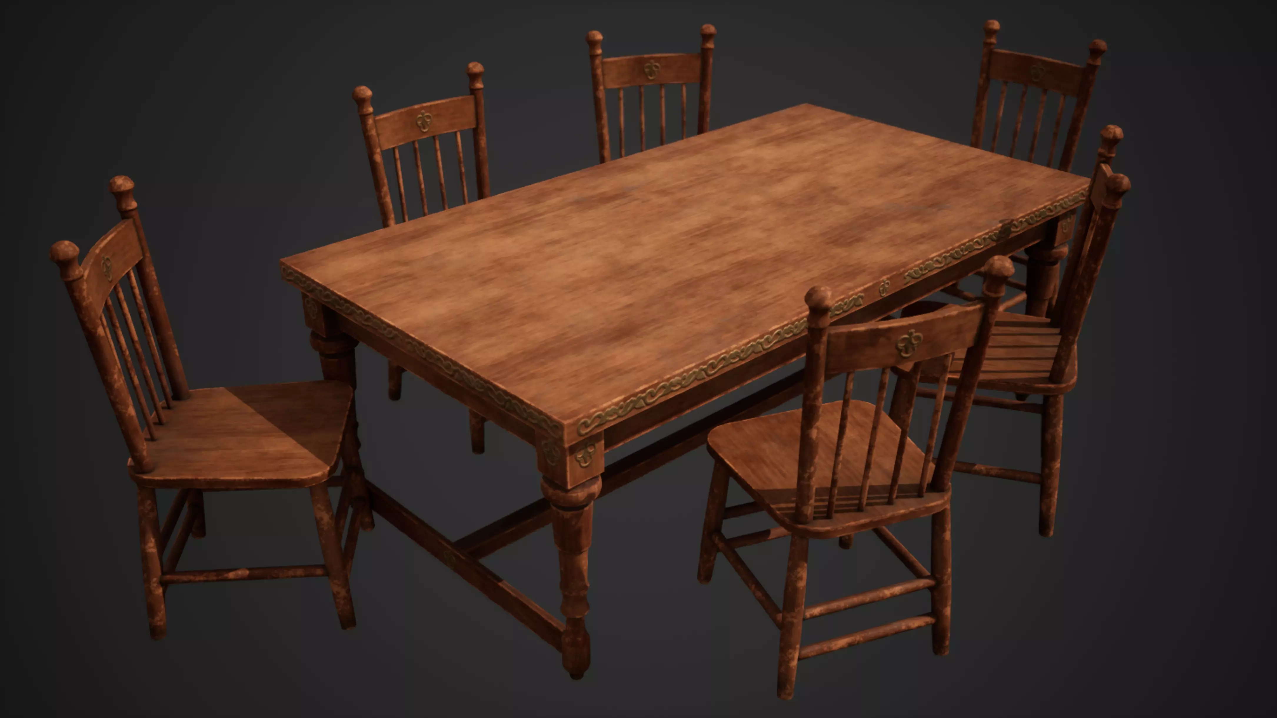 Stylized Table Low-poly 3D model_0