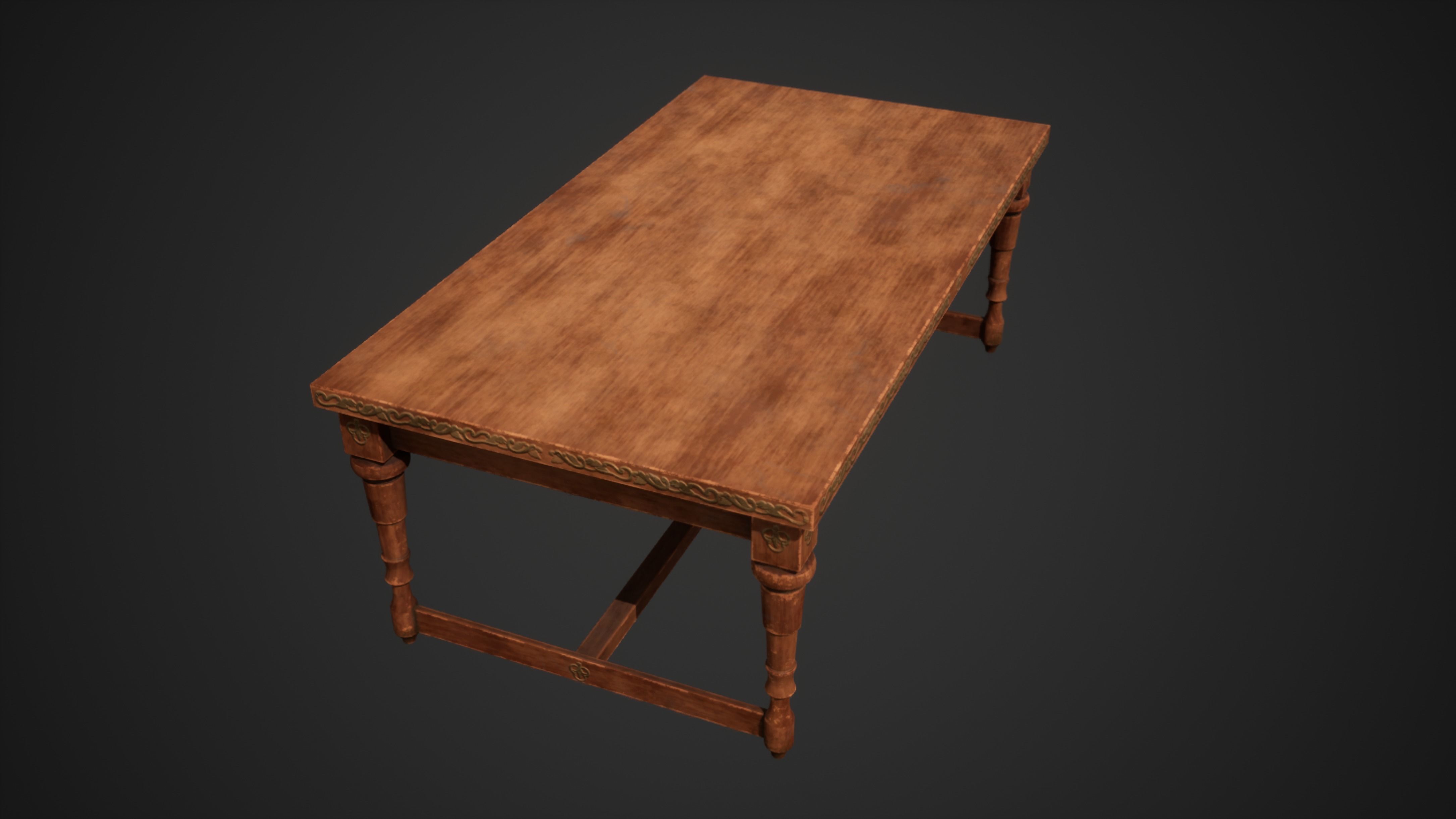 Stylized Table Low-poly 3D model_2