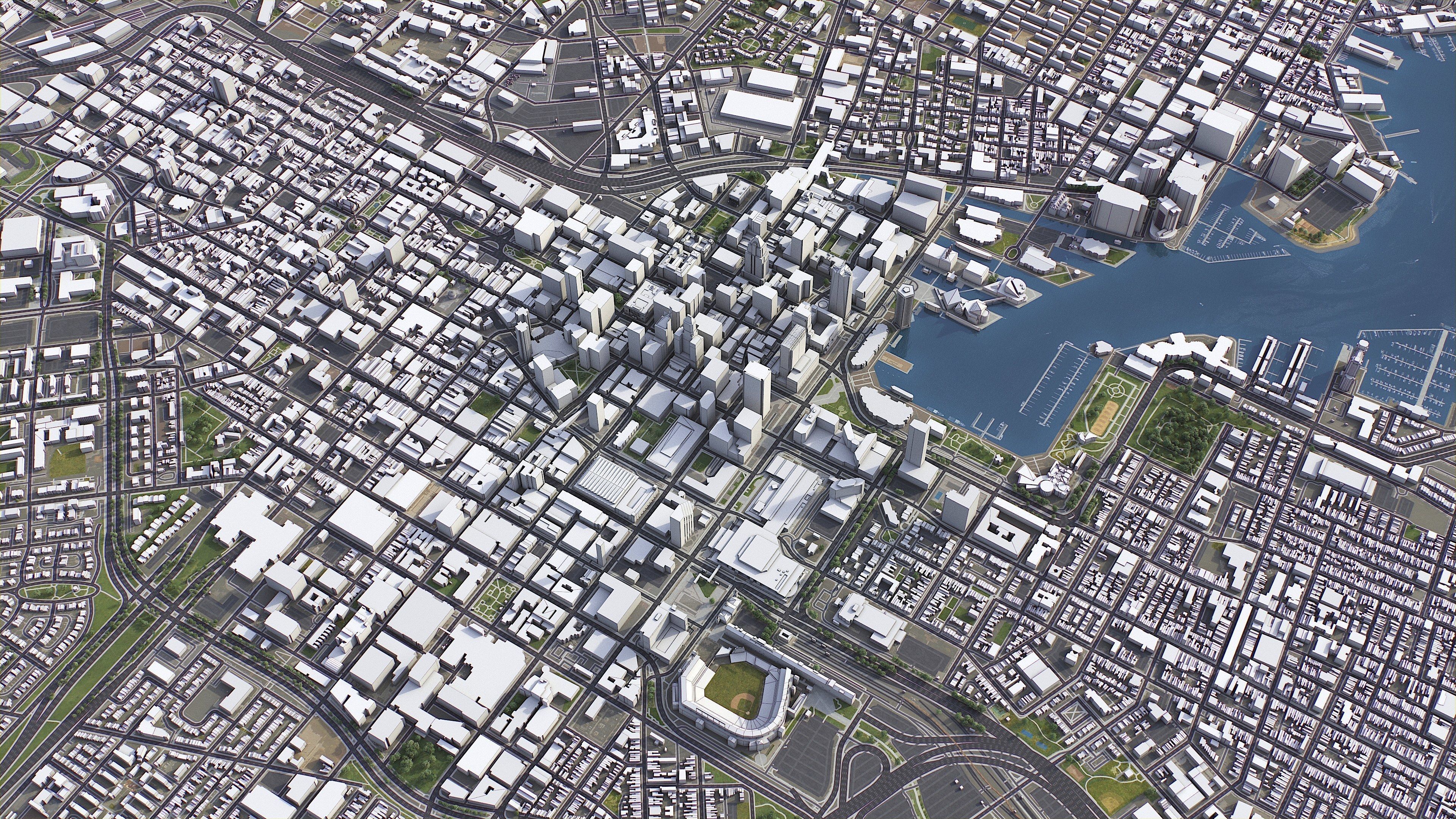 Baltimore - 3D City Model Low-poly 3D model_6