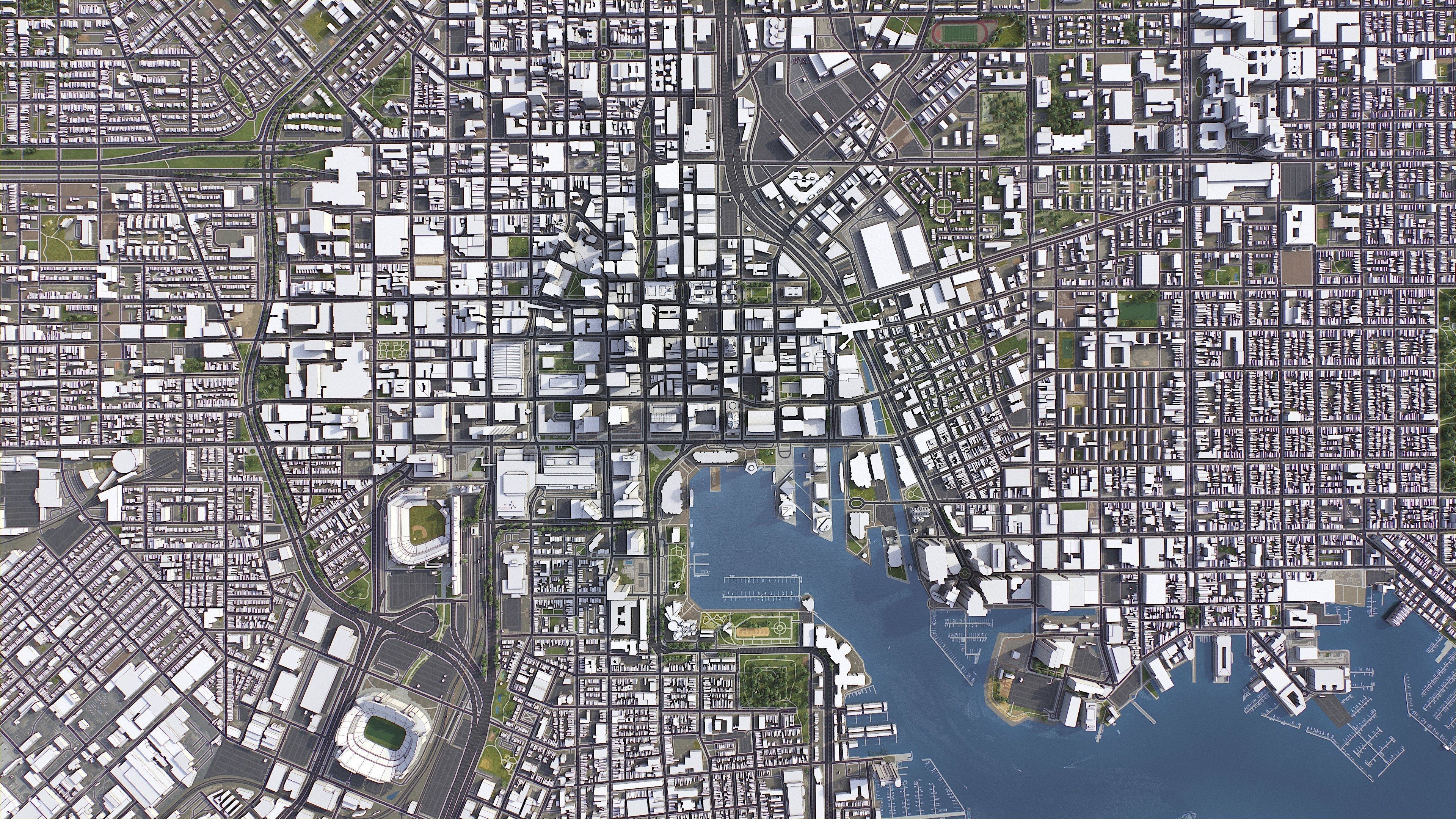 Baltimore - 3D City Model Low-poly 3D model_7