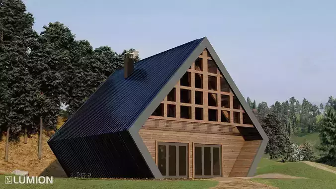 Steel Modular A Shape House 3D model