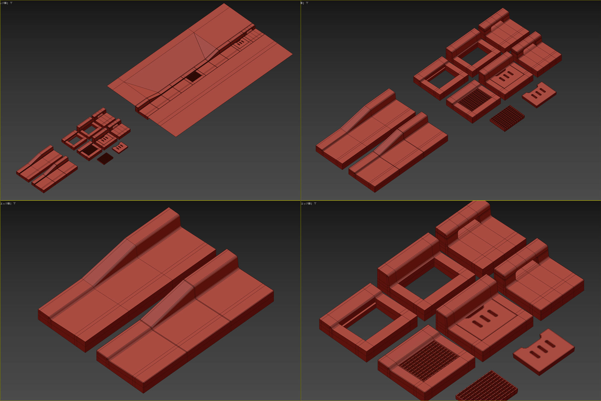 L-shaped gutter Street culvert Type 1 3D model_8
