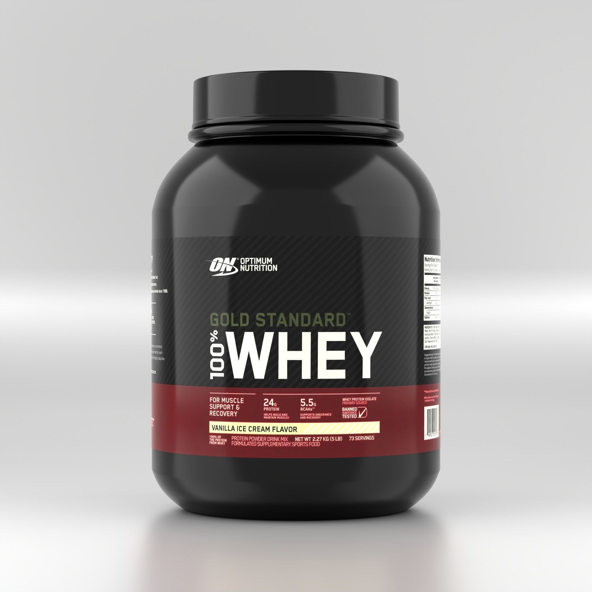 Whey Protein Jar - Sports Food Supplement 3D model_3