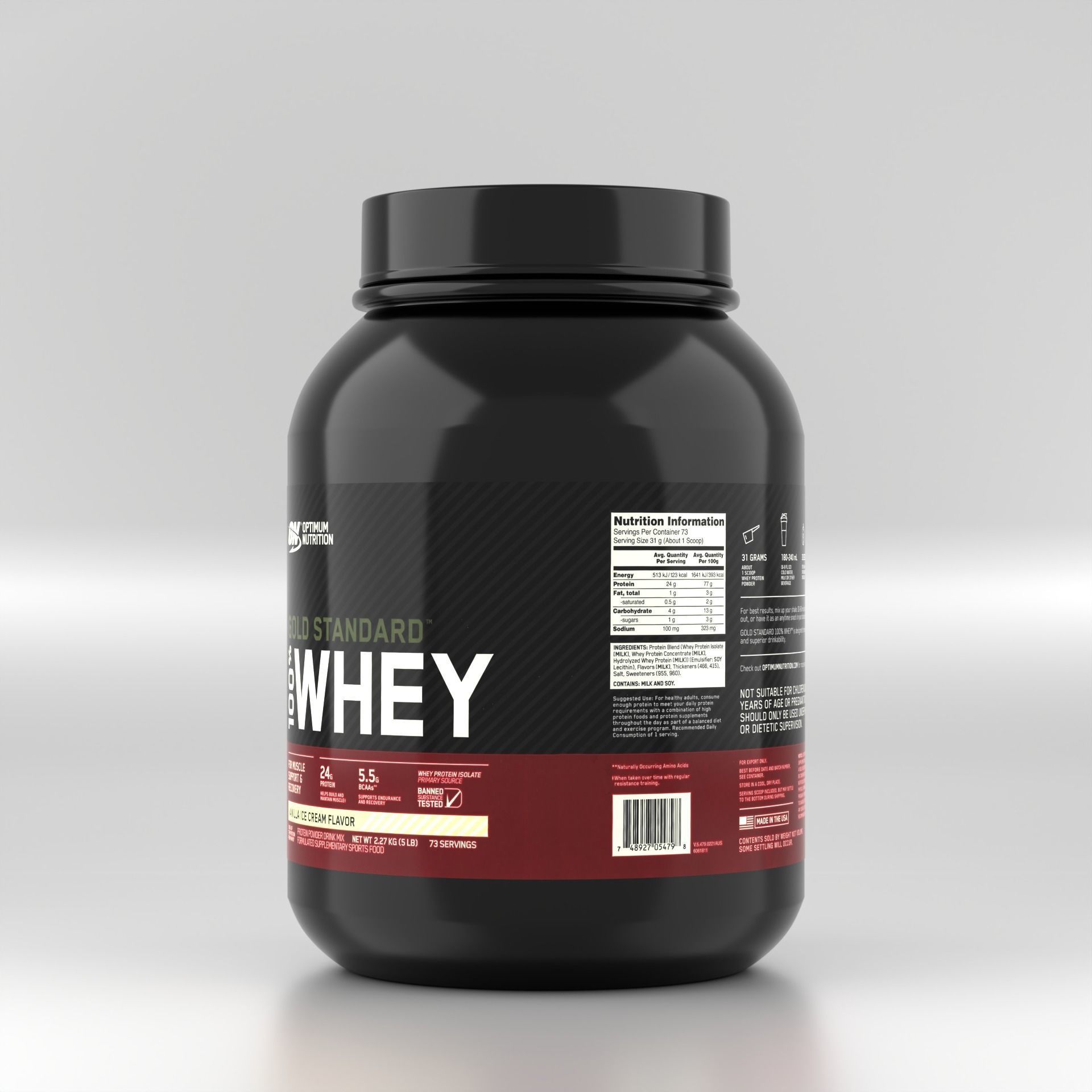 Whey Protein Jar - Sports Food Supplement 3D model_24