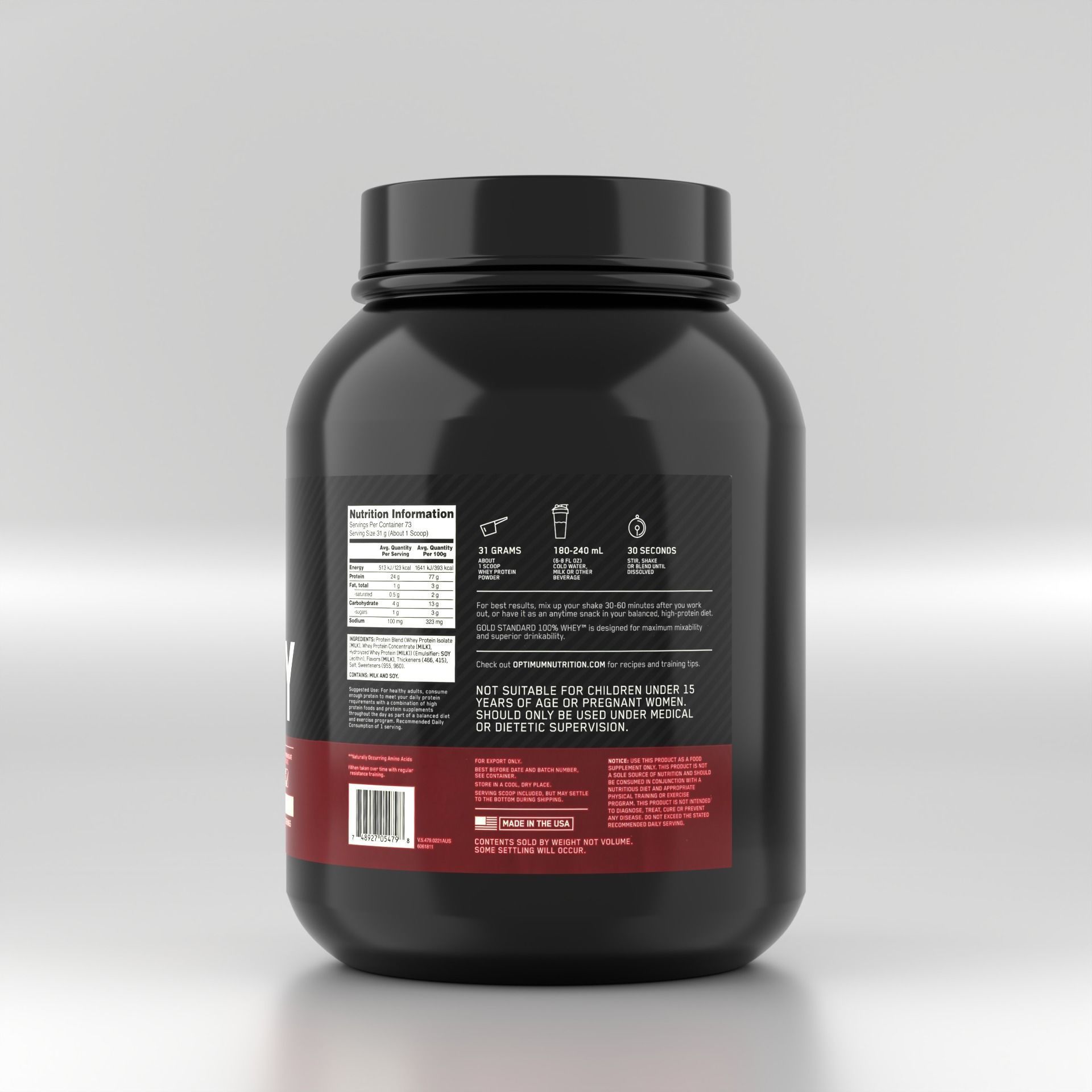 Whey Protein Jar - Sports Food Supplement 3D model_20