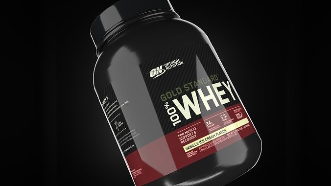 Whey Protein Jar - Sports Food Supplement 3D model 2