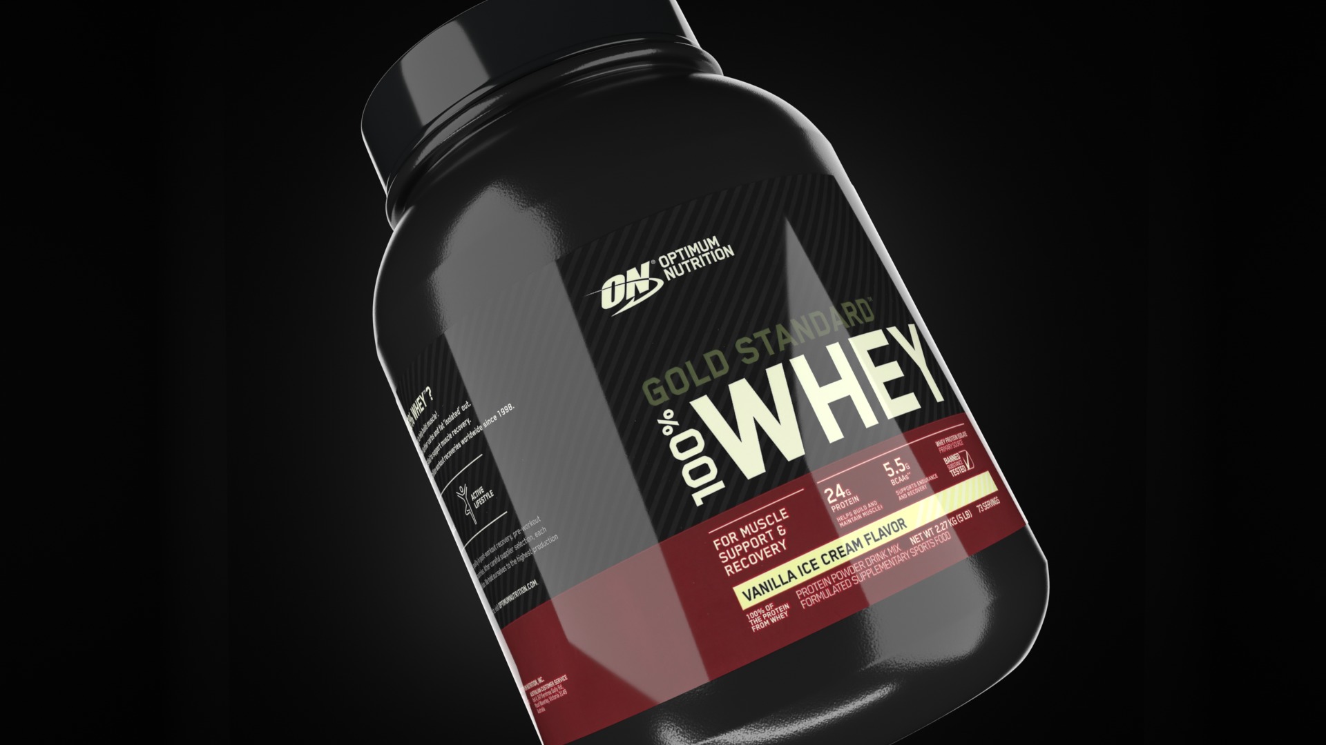 Whey Protein Jar - Sports Food Supplement 3D model_1