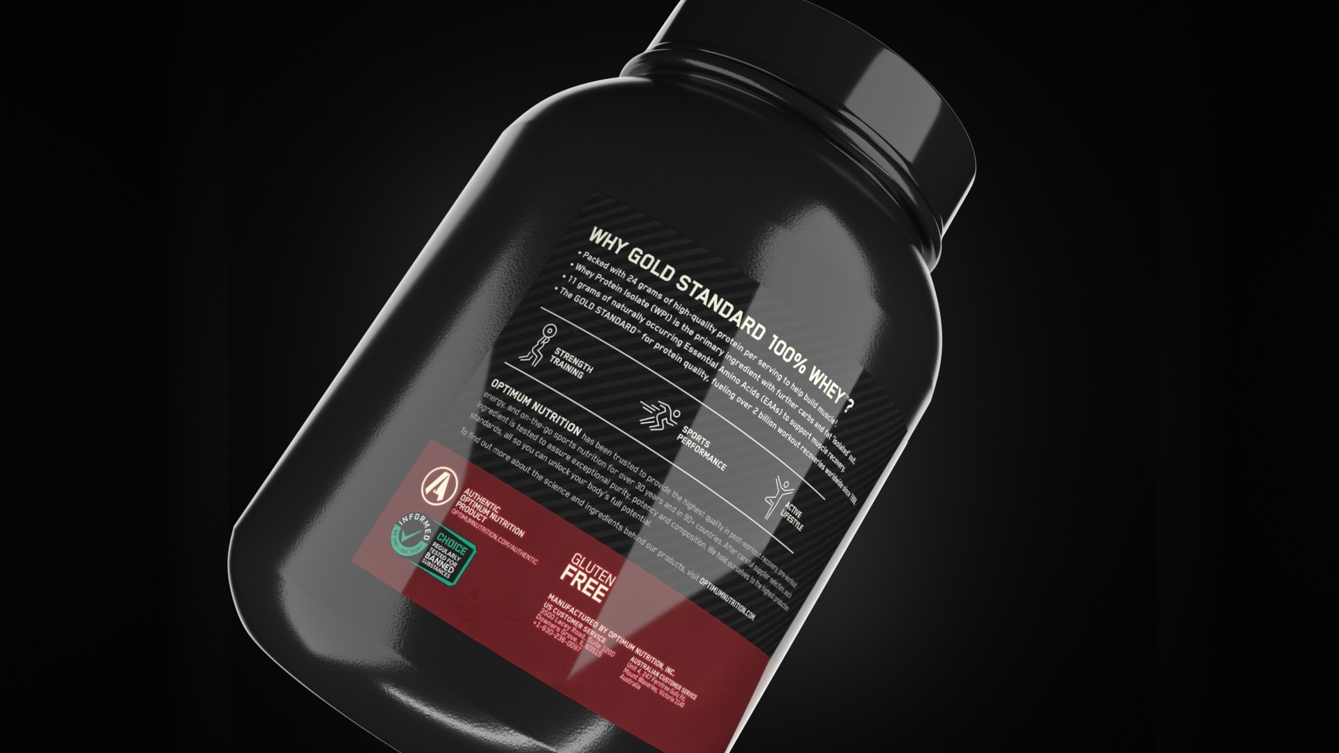 Whey Protein Jar - Sports Food Supplement 3D model_2