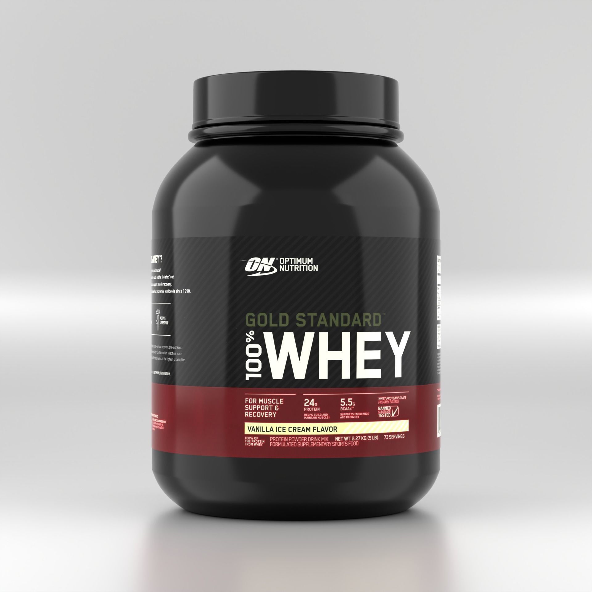 Whey Protein Jar - Sports Food Supplement 3D model_4