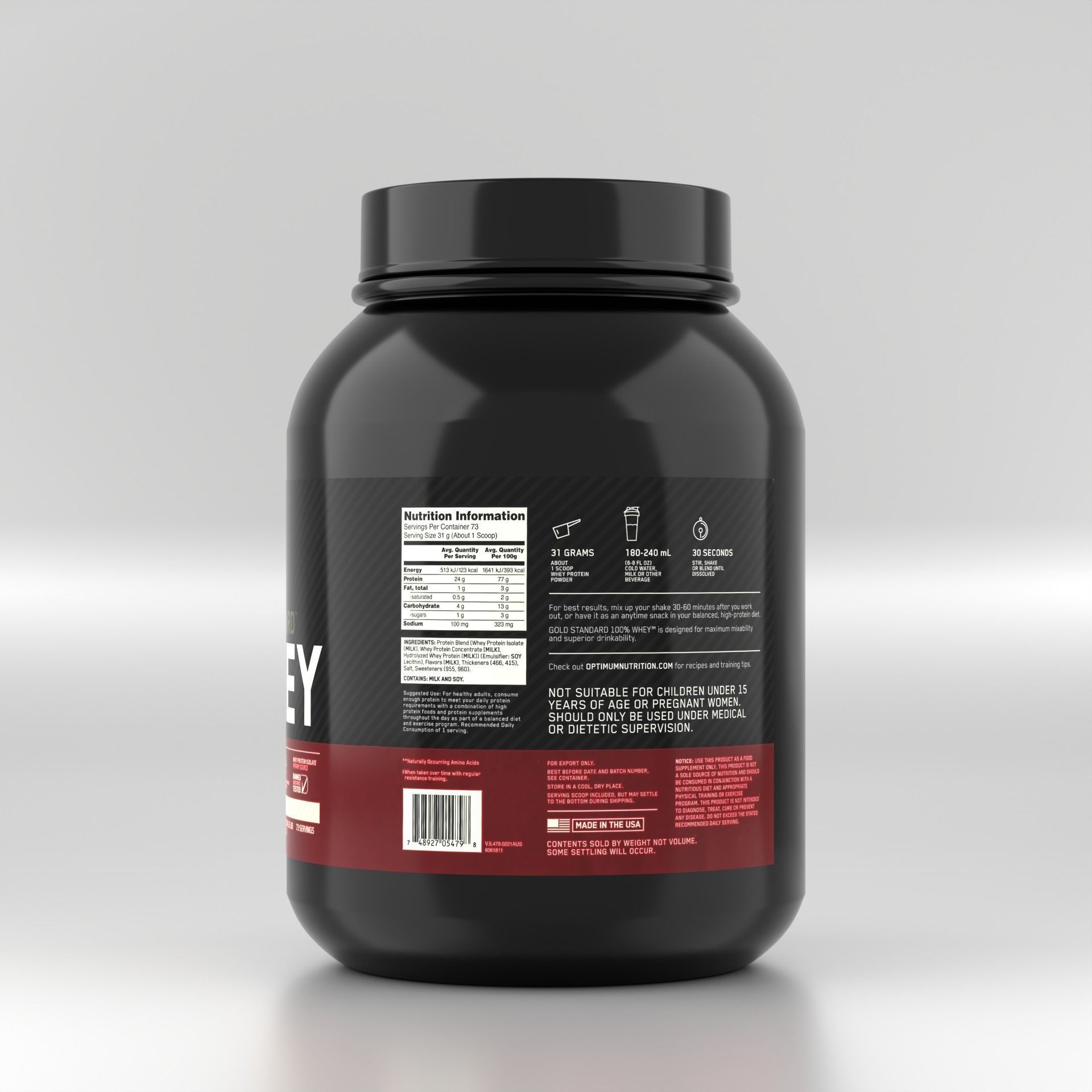 Whey Protein Jar - Sports Food Supplement 3D model_21
