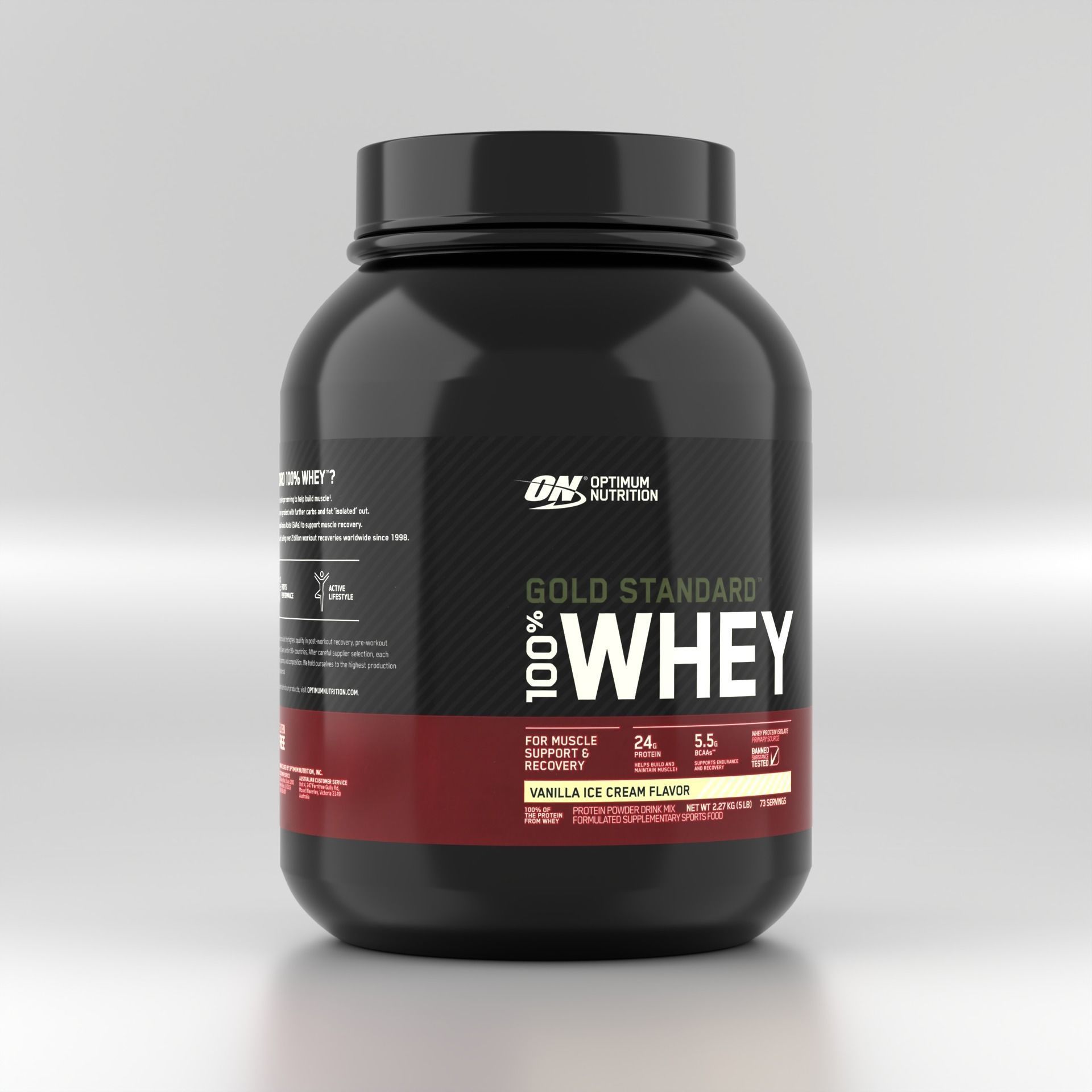 Whey Protein Jar - Sports Food Supplement 3D model_5