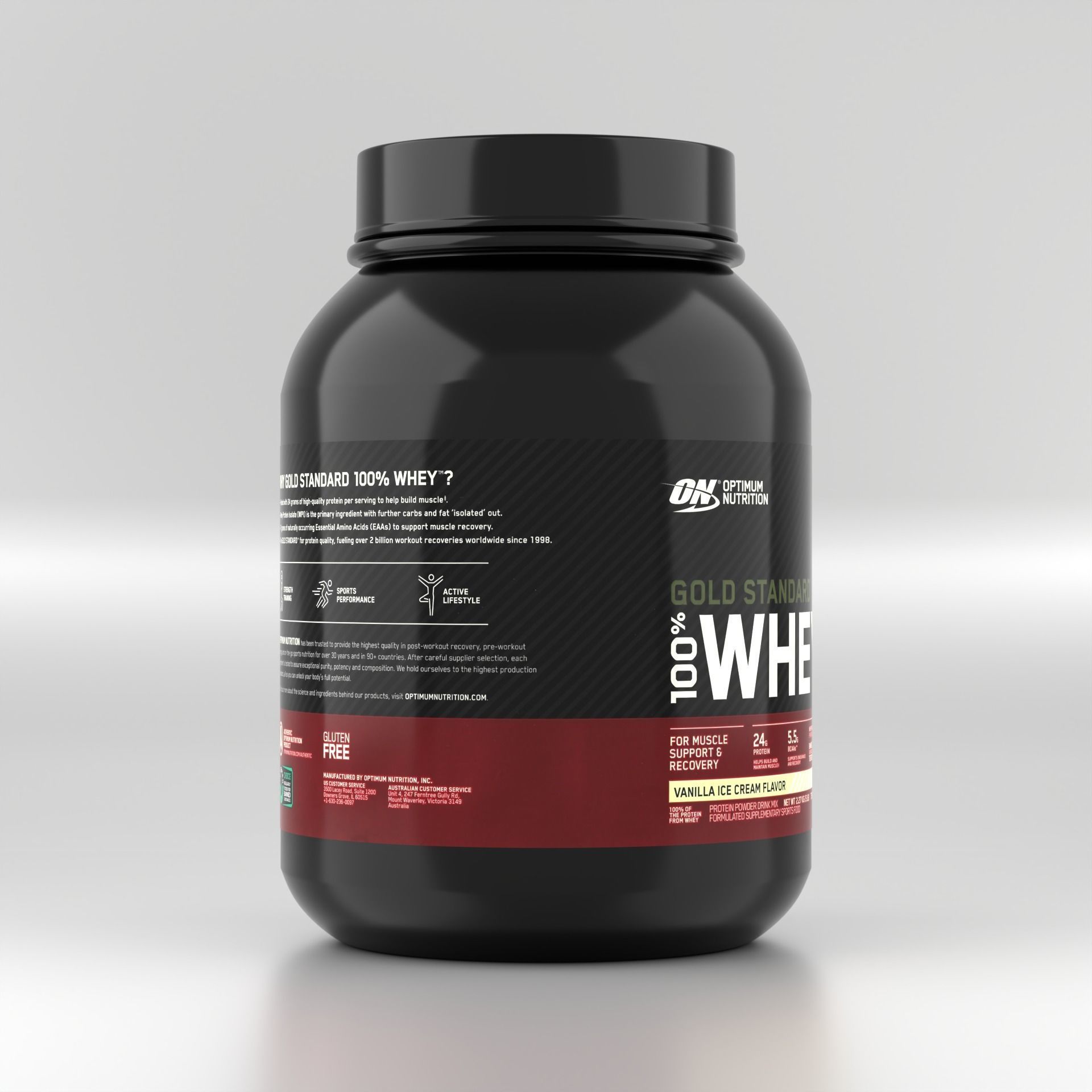 Whey Protein Jar - Sports Food Supplement 3D model_7