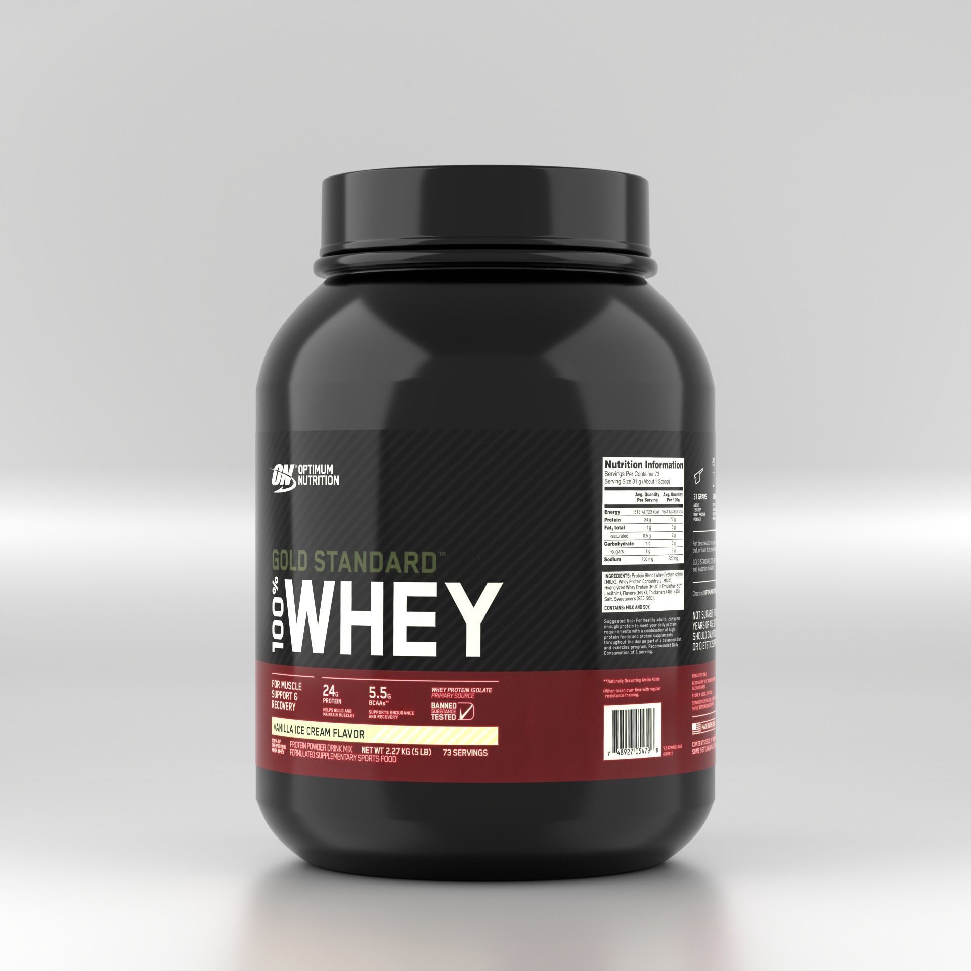 Whey Protein Jar - Sports Food Supplement 3D model_25