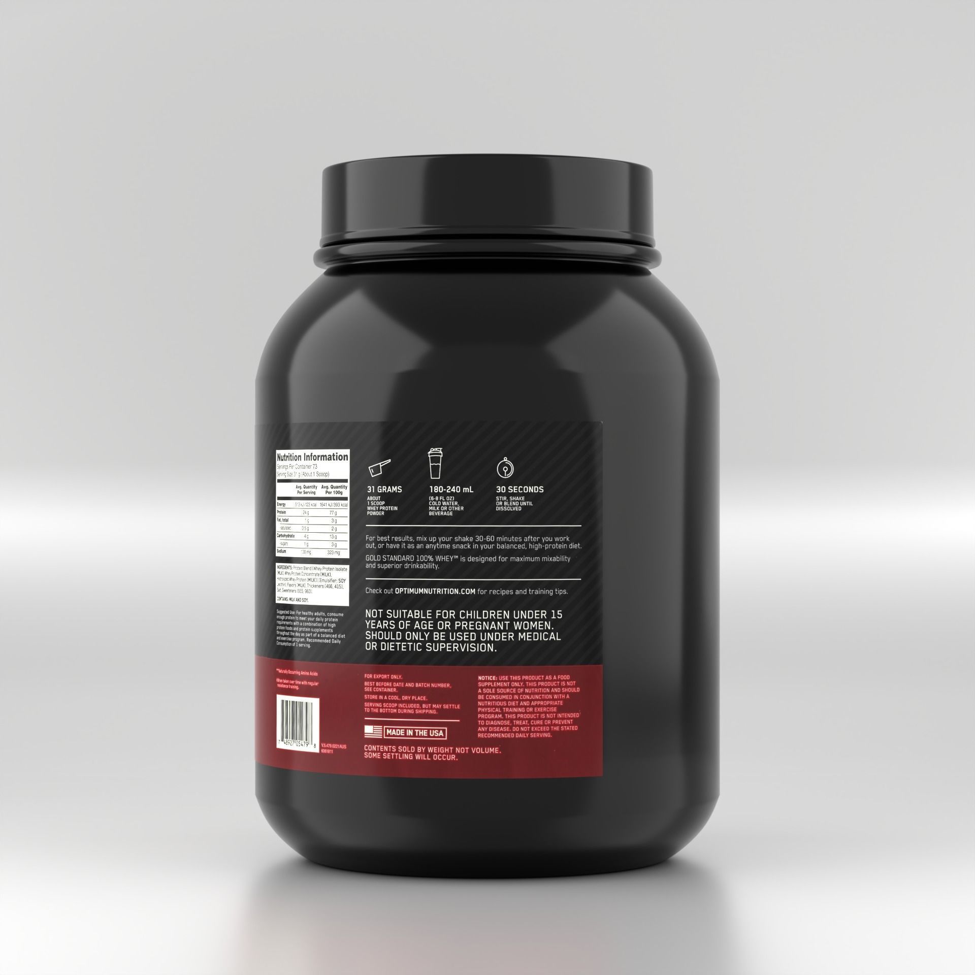 Whey Protein Jar - Sports Food Supplement 3D model_19