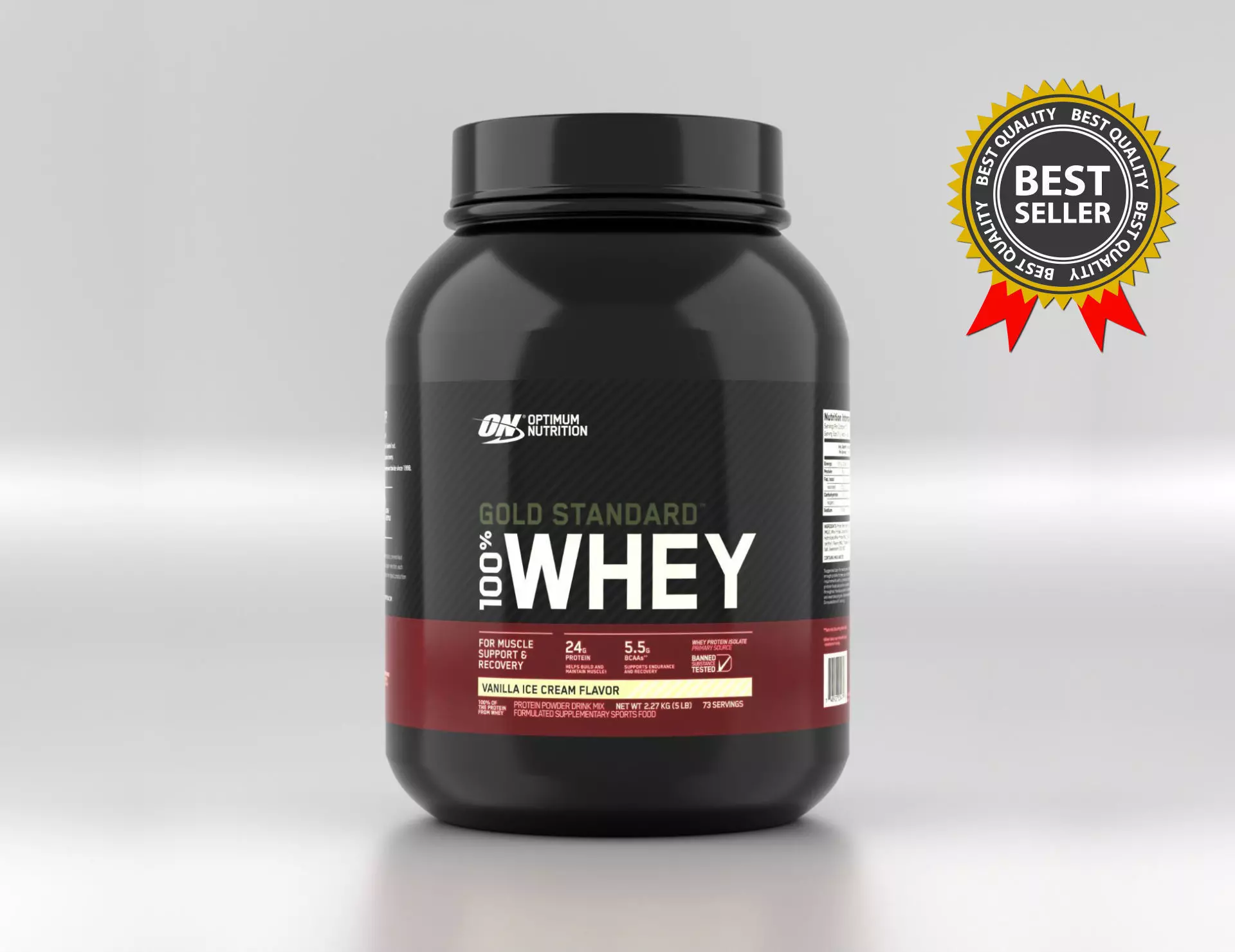 Whey Protein Jar - Sports Food Supplement 3D model_0