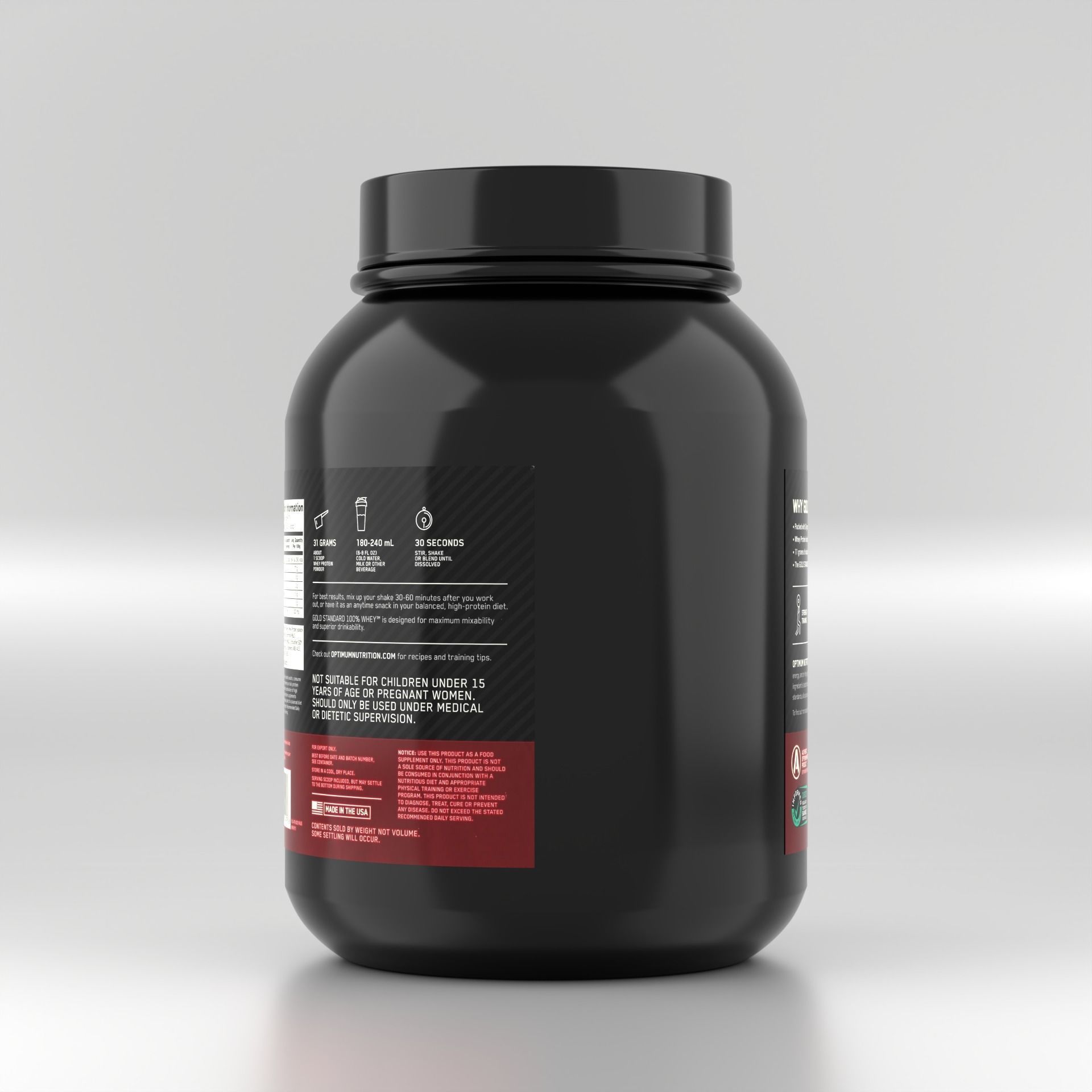 Whey Protein Jar - Sports Food Supplement 3D model_17