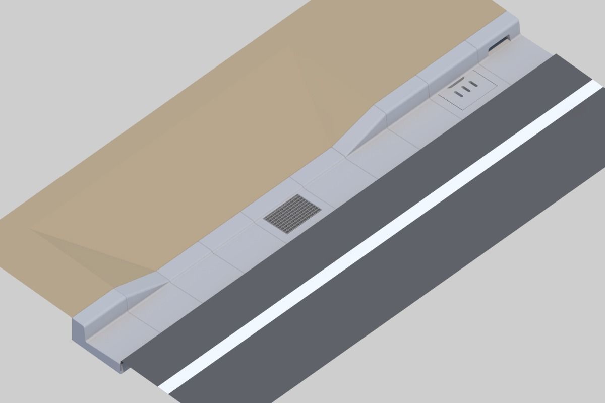 L-shaped gutter Street culvert Type 2 3D model_1