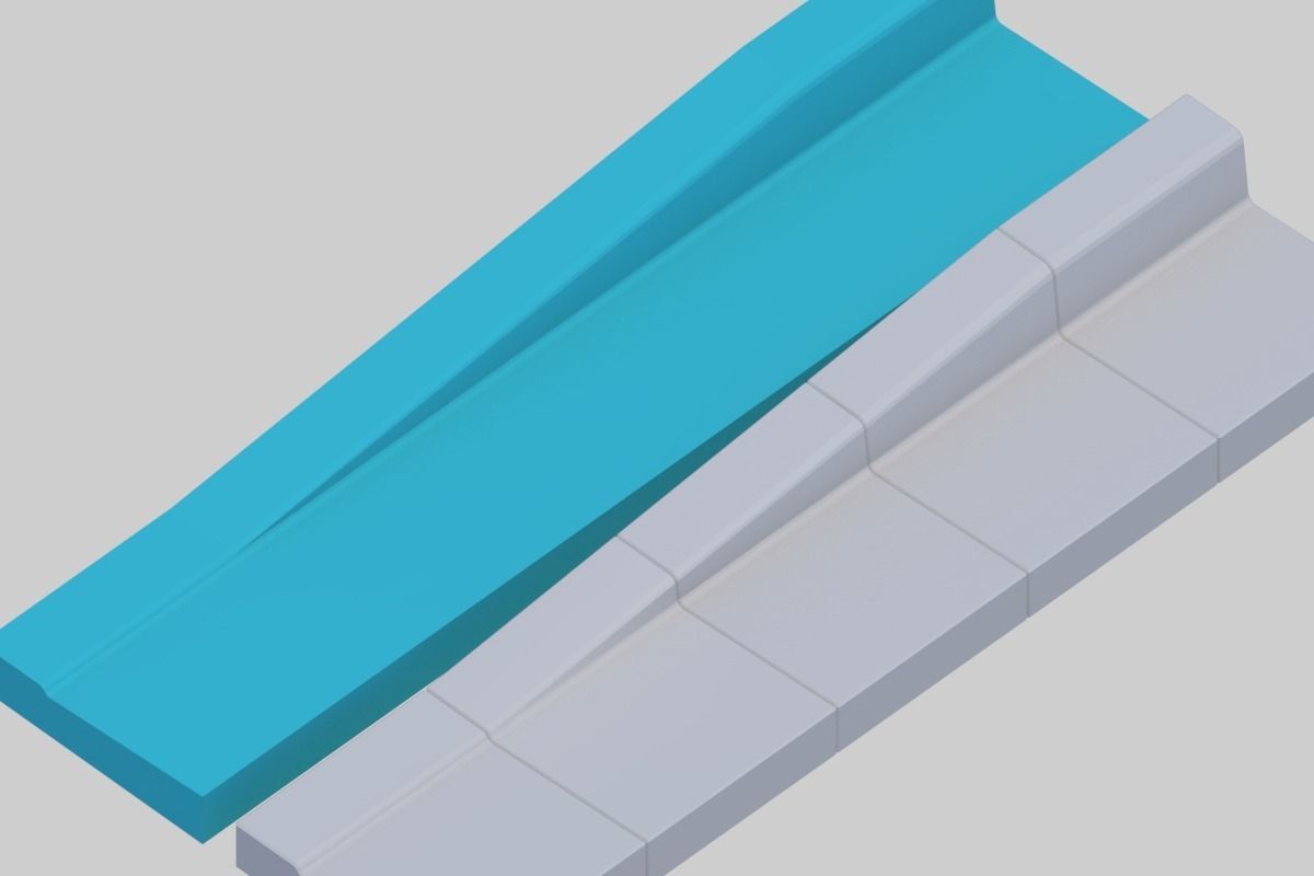 L-shaped gutter Street culvert Type 2 3D model_6