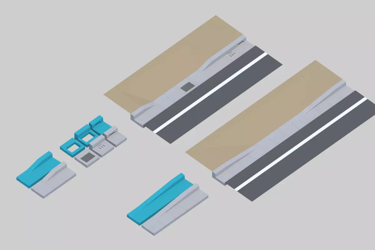 L-shaped gutter Street culvert Type 2 3D model_0