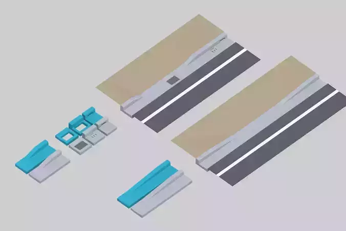 L-shaped gutter Street culvert Type 2 3D model