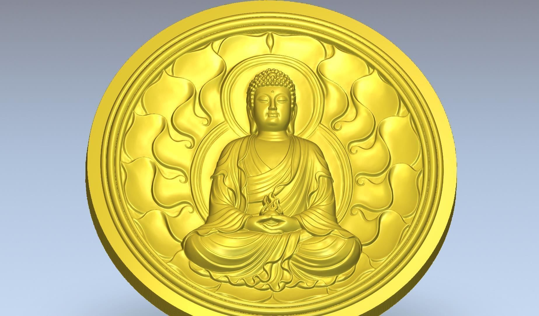 Buddha Meditation 3D Artcam Design  3D print model_3