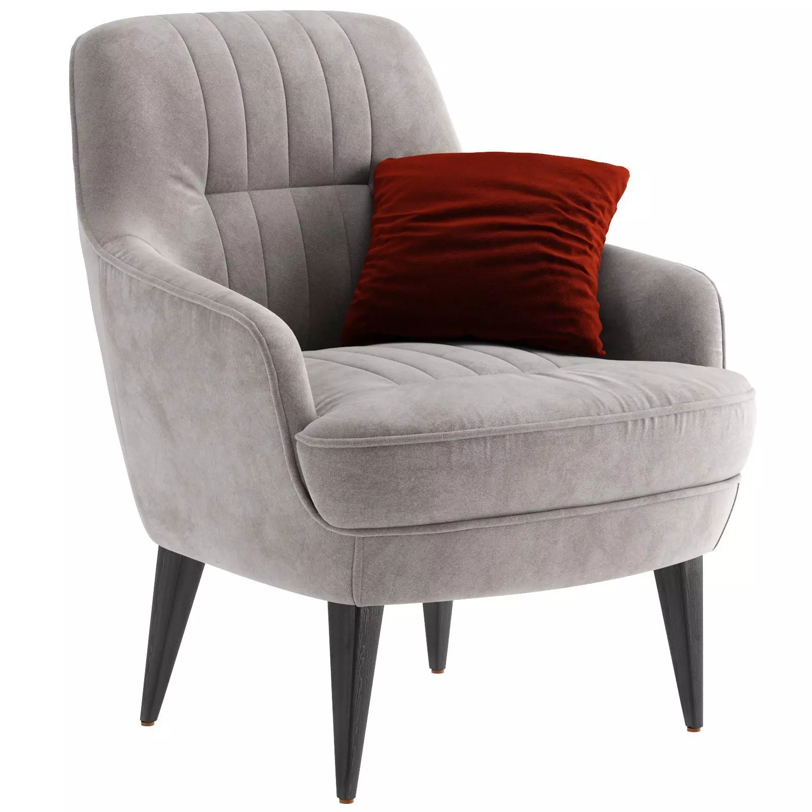 Caravel Armchair velvet and leather 3D model