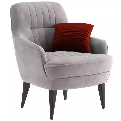 Caravel Armchair velvet and leather 3D model
