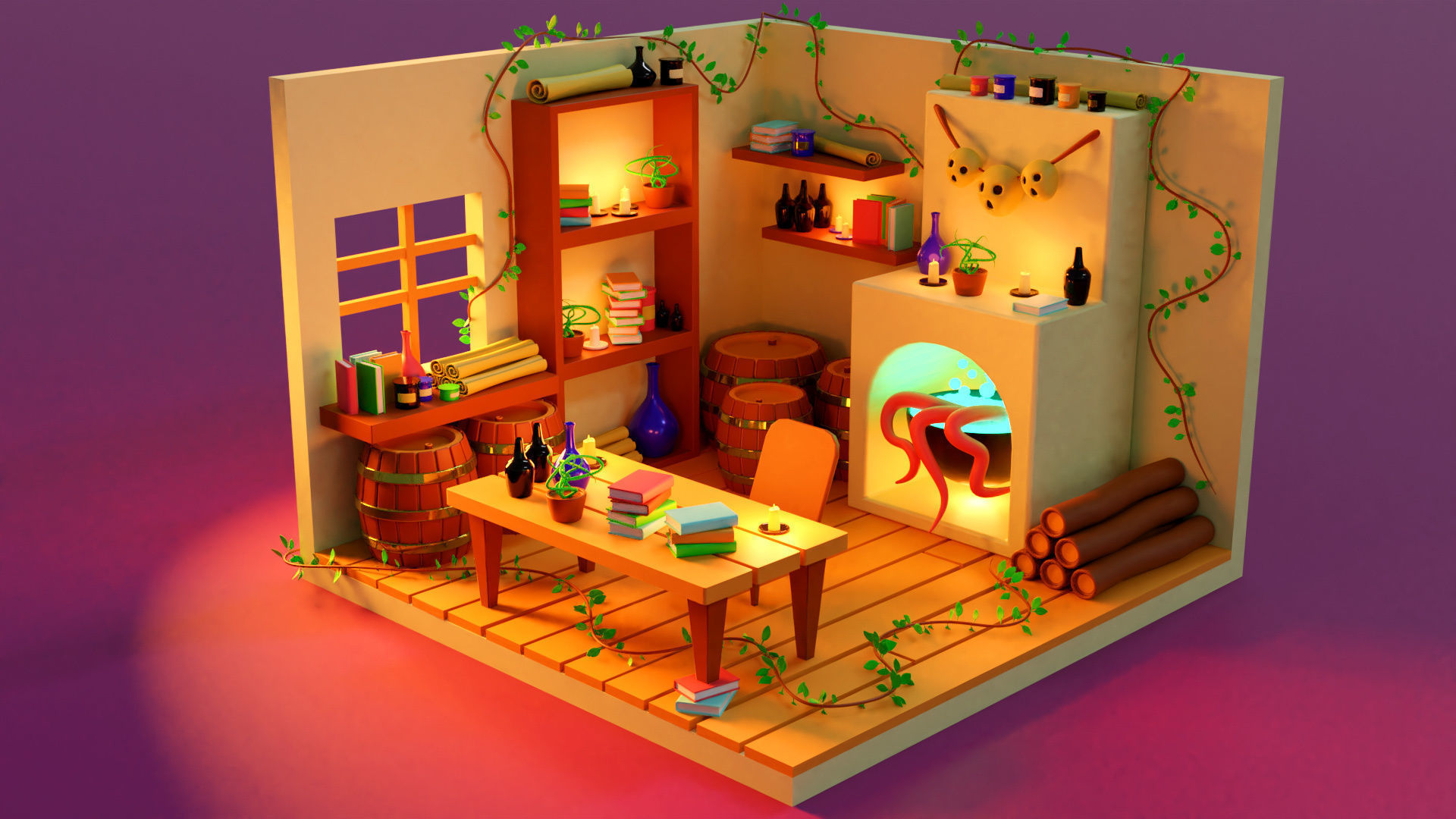 magic laboratory Free low-poly 3D model_6
