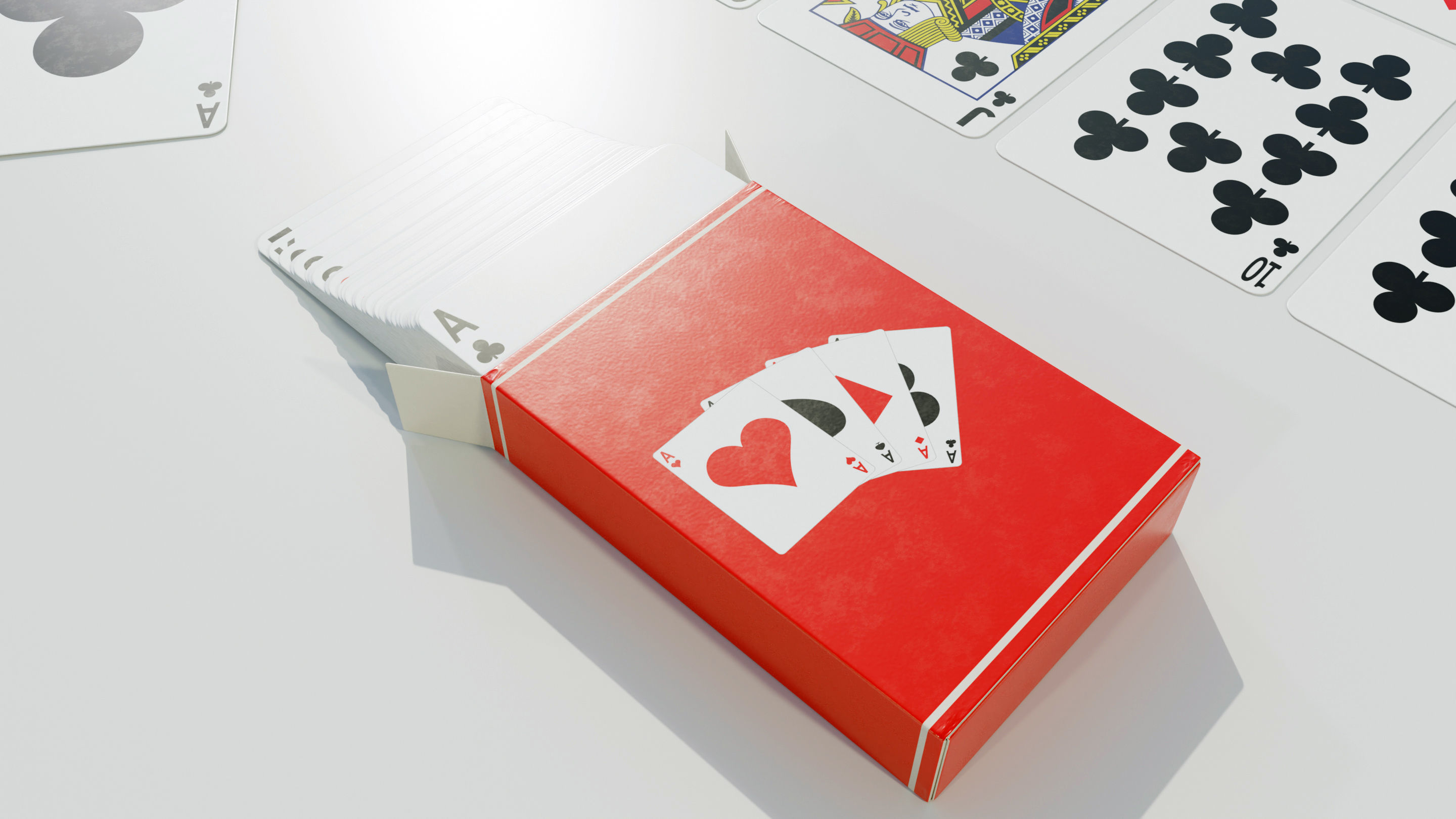 Standard 52-card deck of French-suited playing cards 3D model_7
