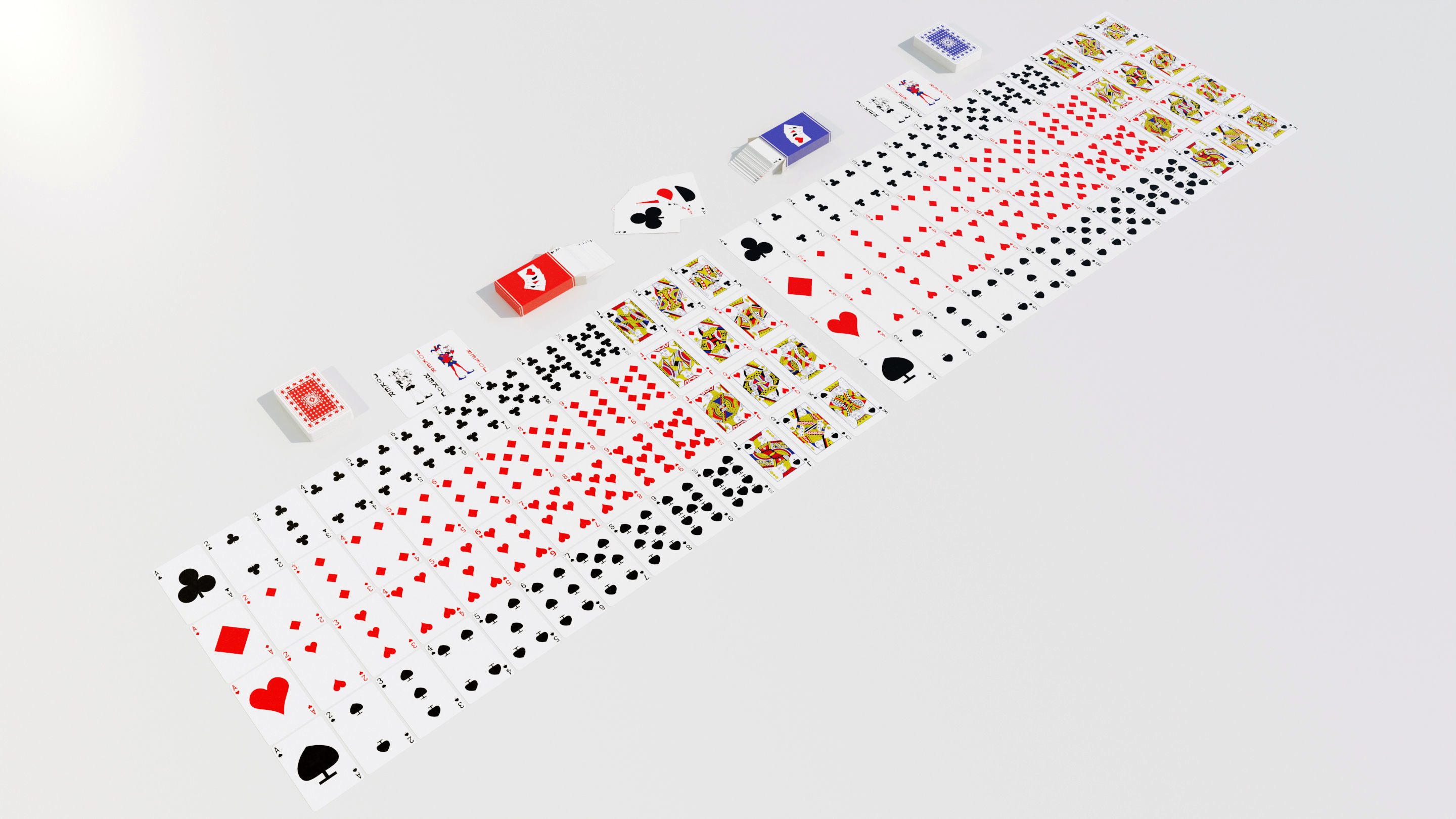 Standard 52-card deck of French-suited playing cards 3D model_6