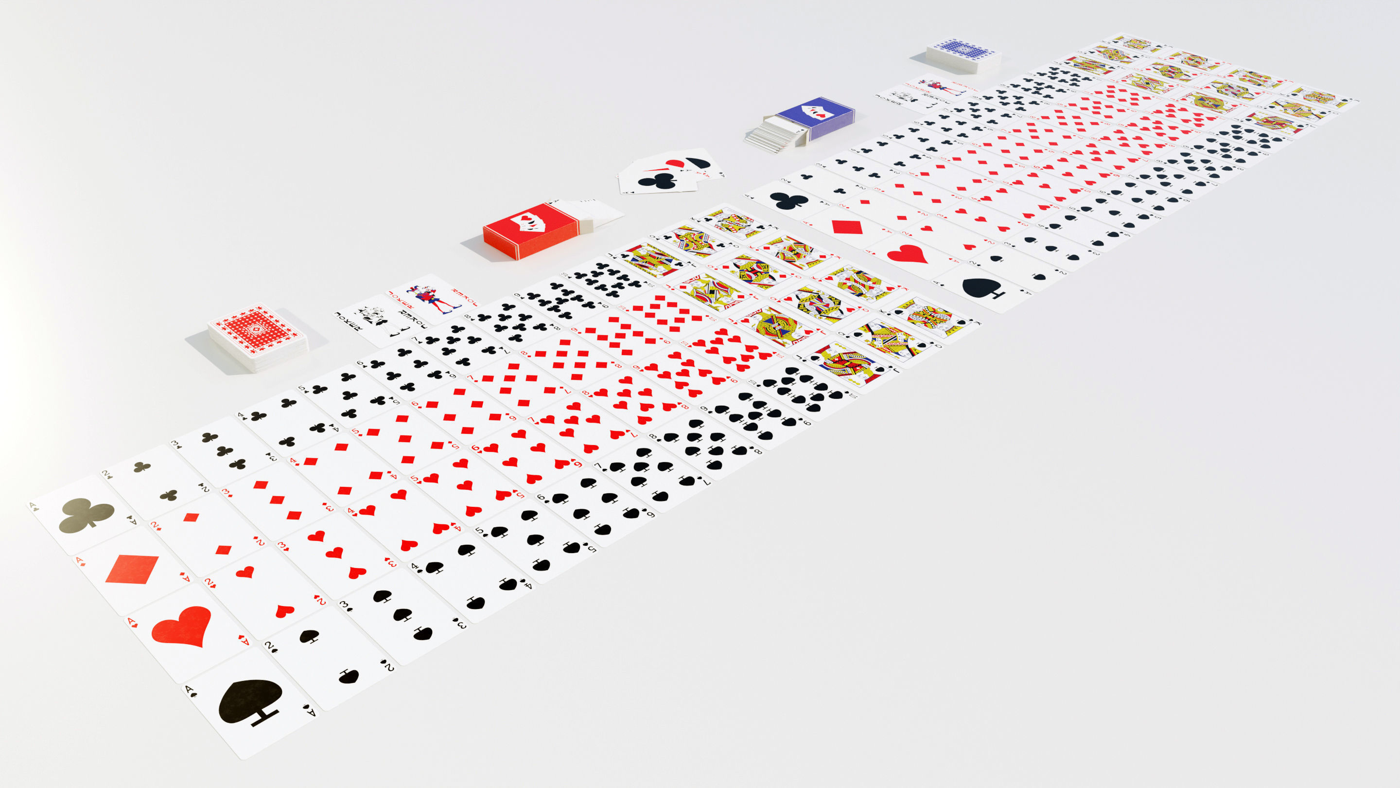 Standard 52-card deck of French-suited playing cards 3D model_2