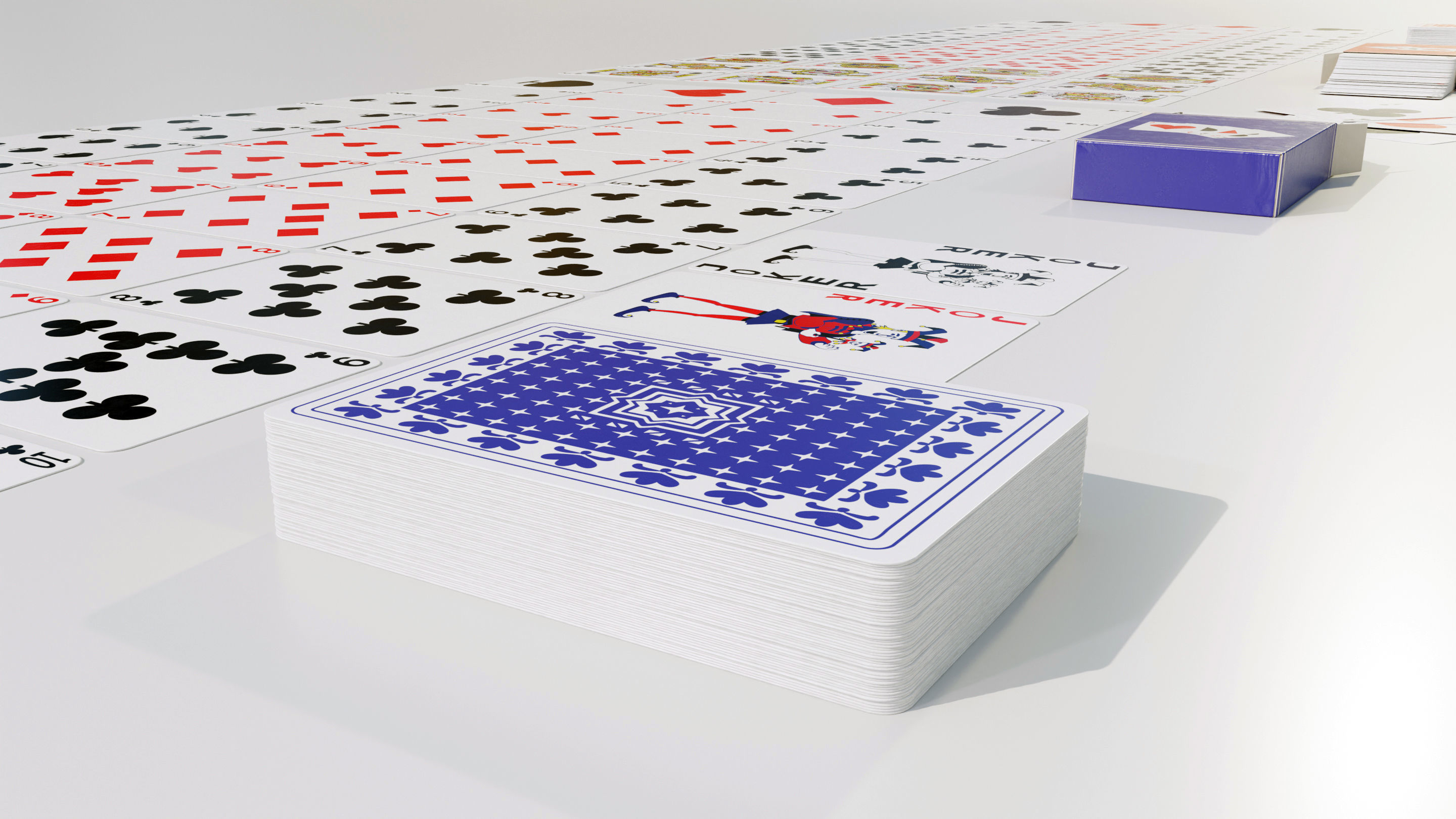 Standard 52-card deck of French-suited playing cards 3D model_9