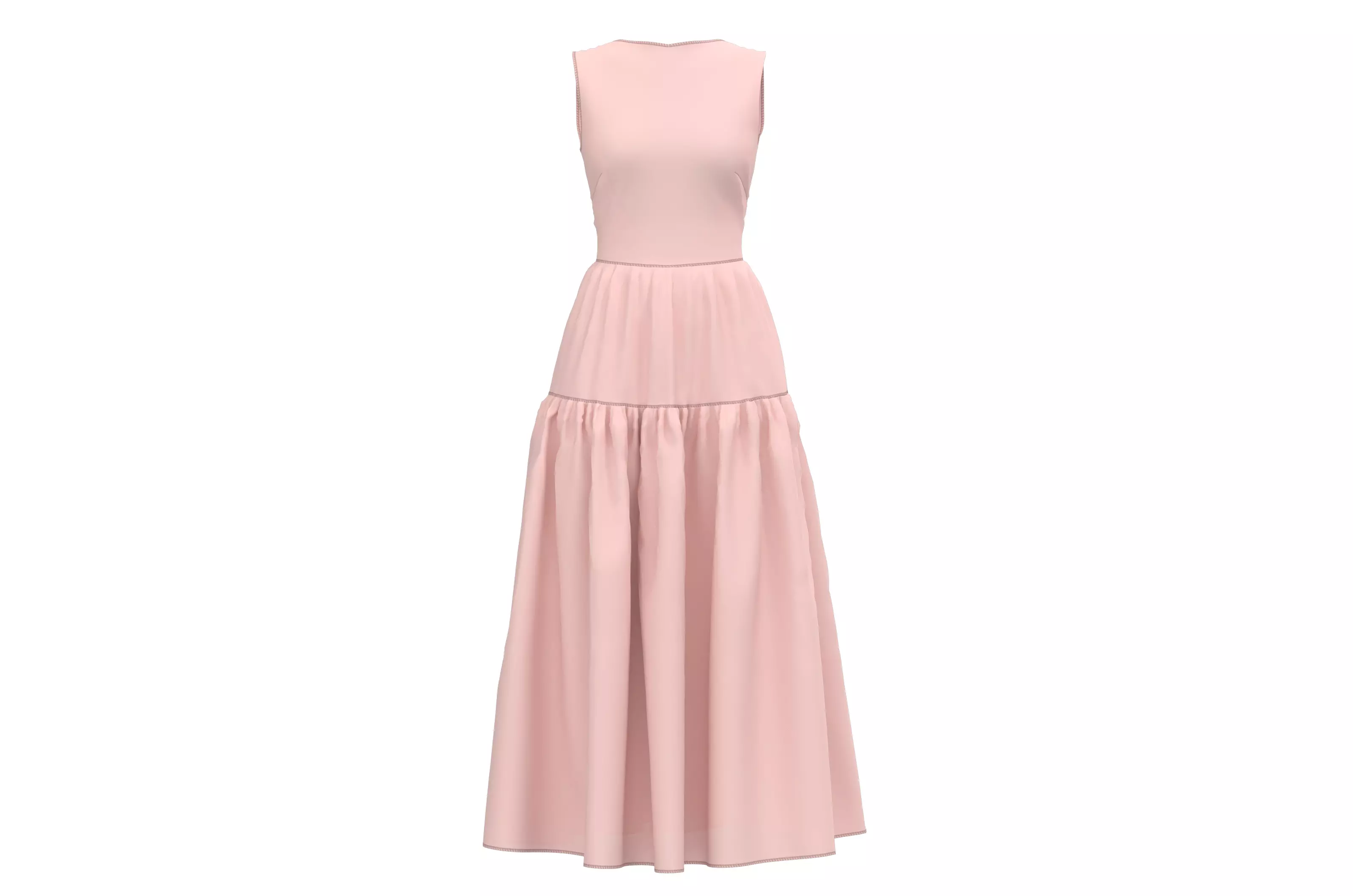 Pink backless dress Free low-poly 3D model