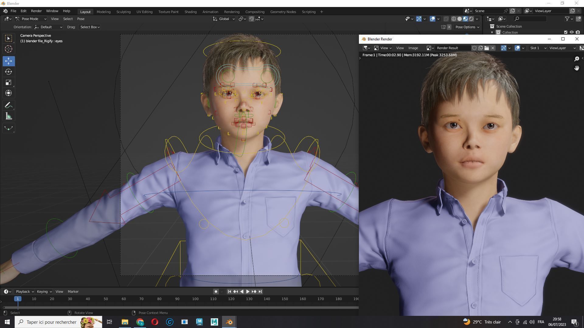 Joe-Realistic Asian Boy Low-poly 3D model_14