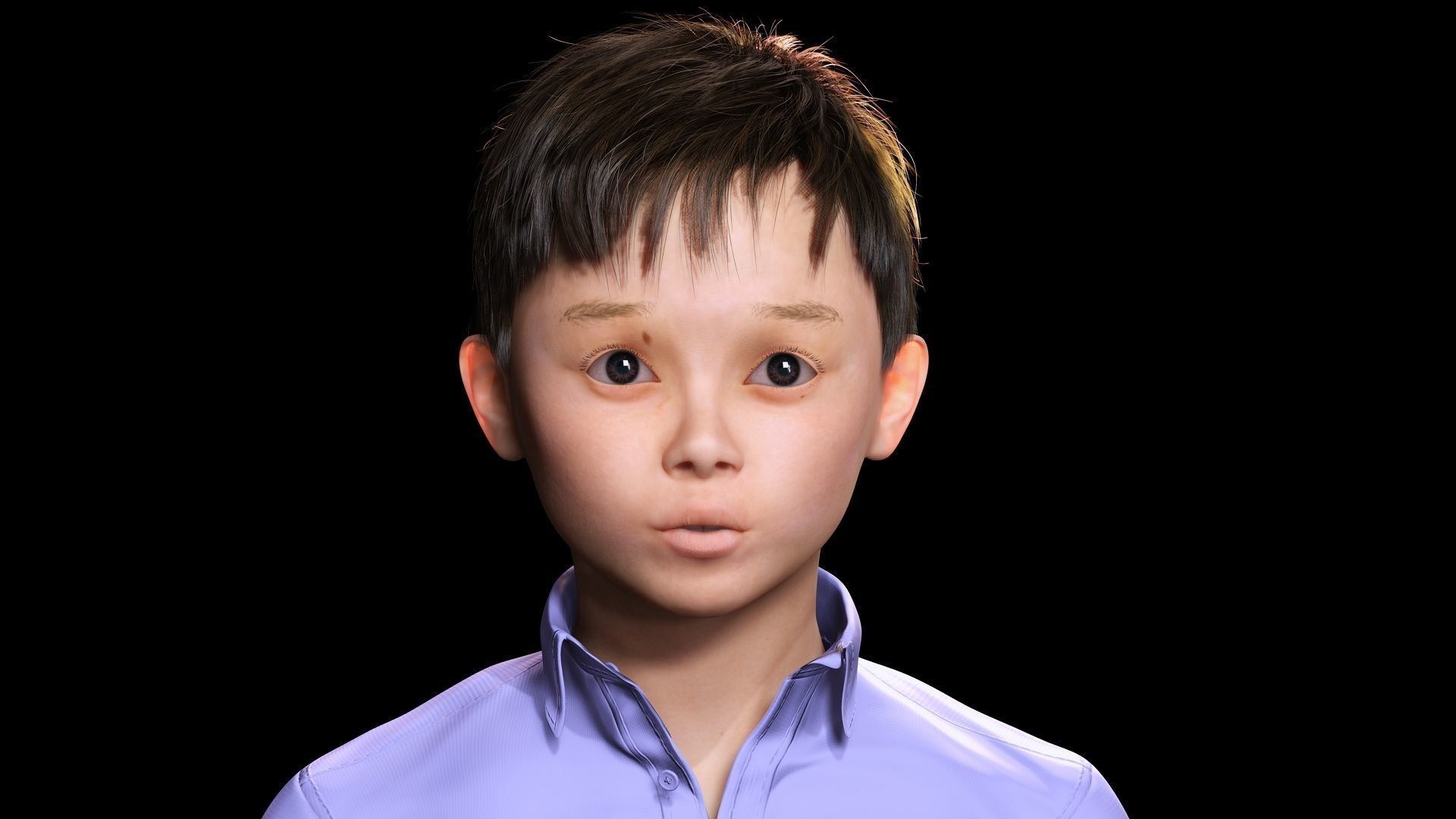 Joe-Realistic Asian Boy Low-poly 3D model_8