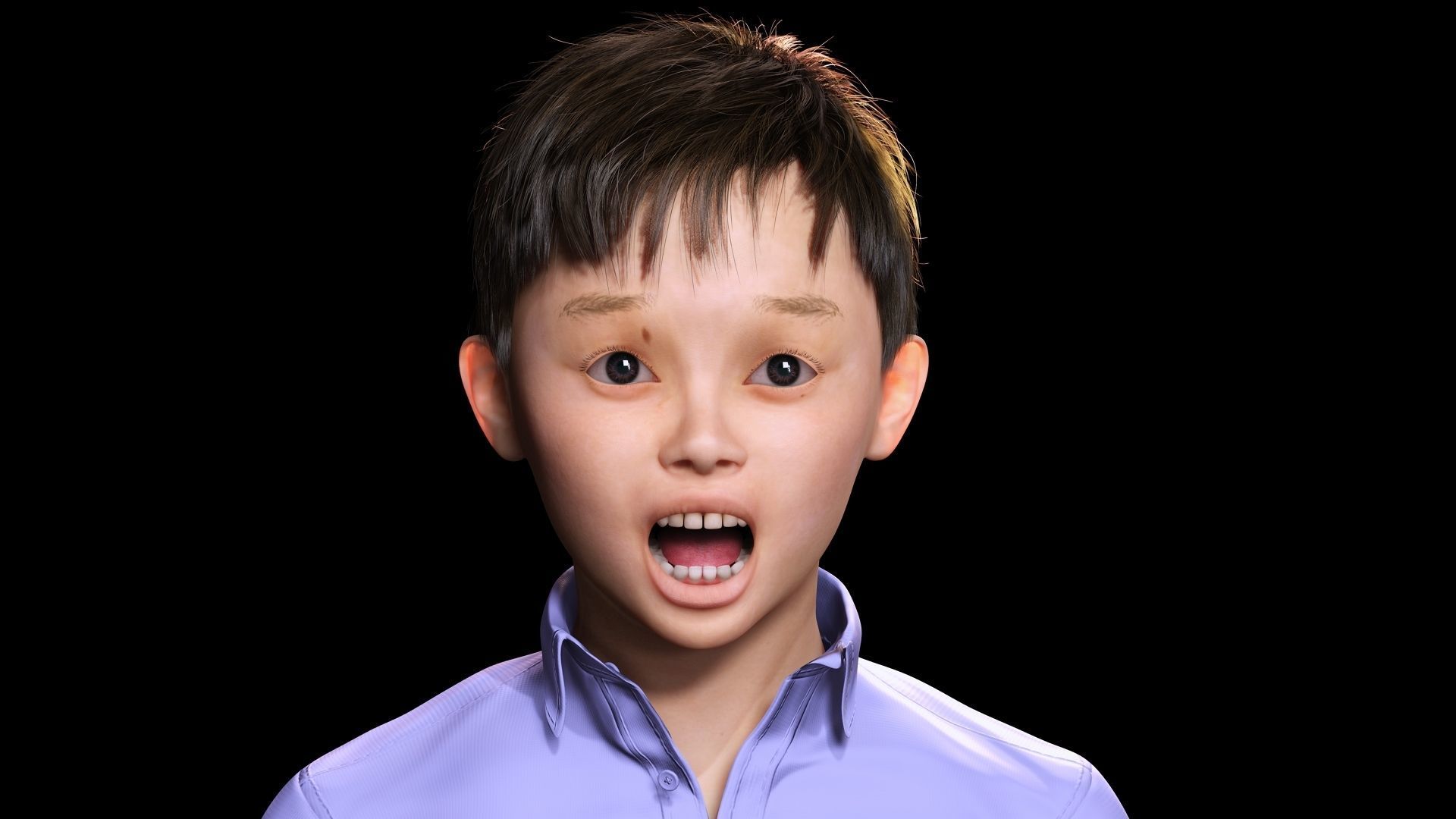 Joe-Realistic Asian Boy Low-poly 3D model_9