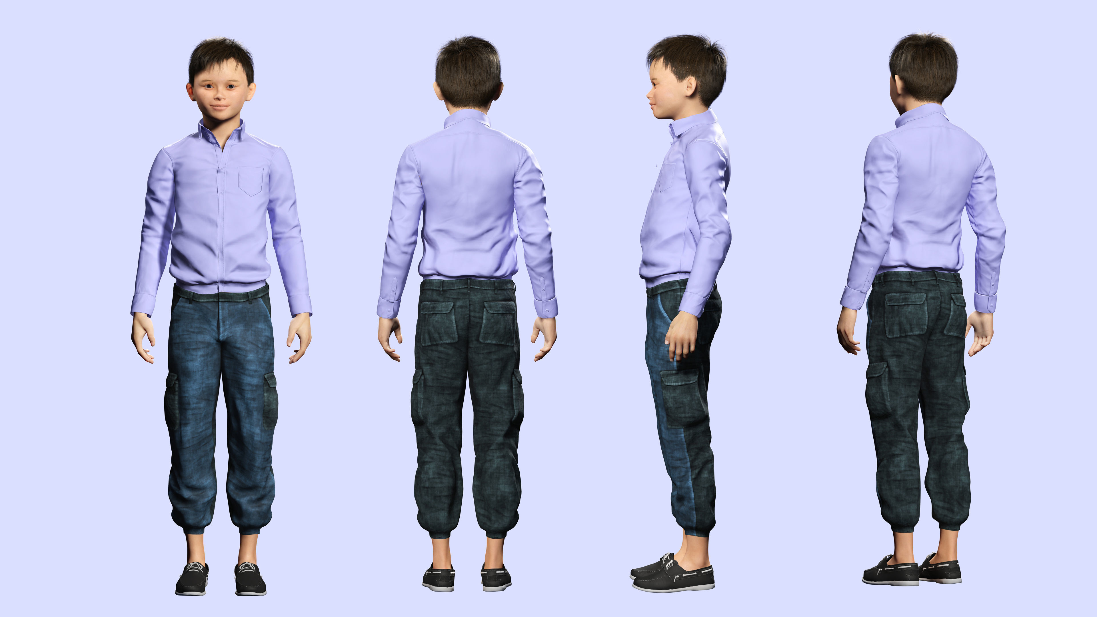 Joe-Realistic Asian Boy Low-poly 3D model_2