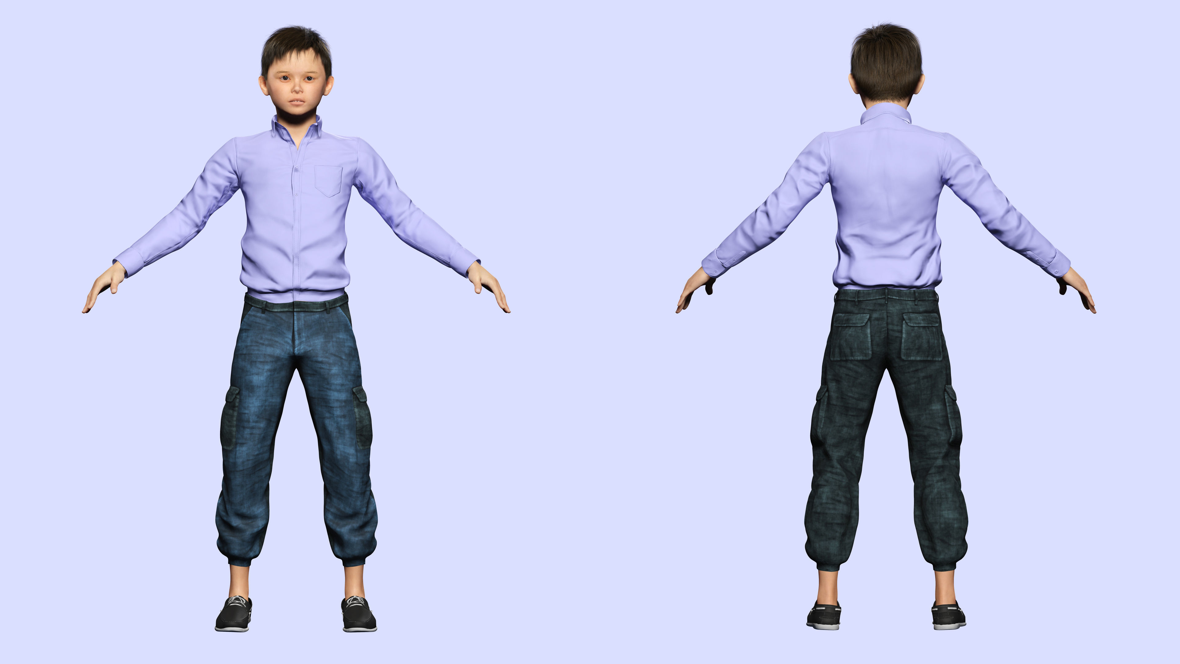 Joe-Realistic Asian Boy Low-poly 3D model_1