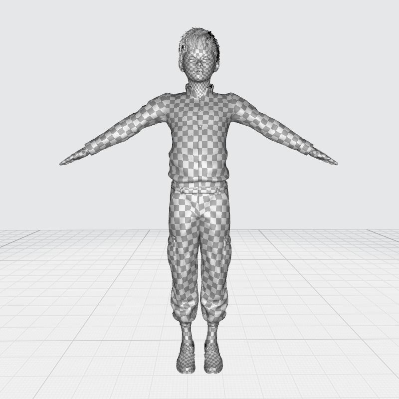 Joe-Realistic Asian Boy Low-poly 3D model_26