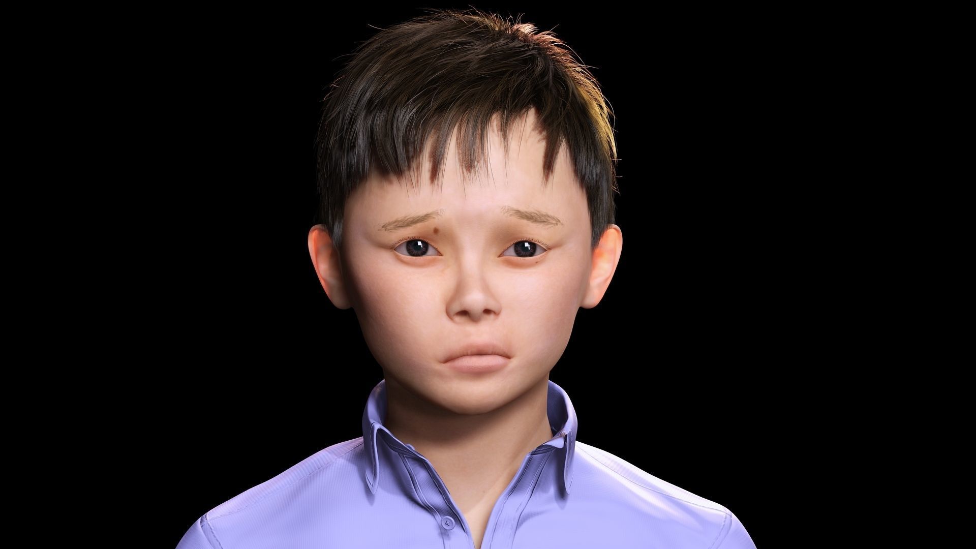 Joe-Realistic Asian Boy Low-poly 3D model_6